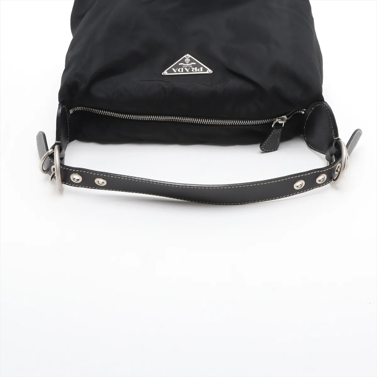 Tessuto Nylon x Leather Shoulder Bag Black — view 5