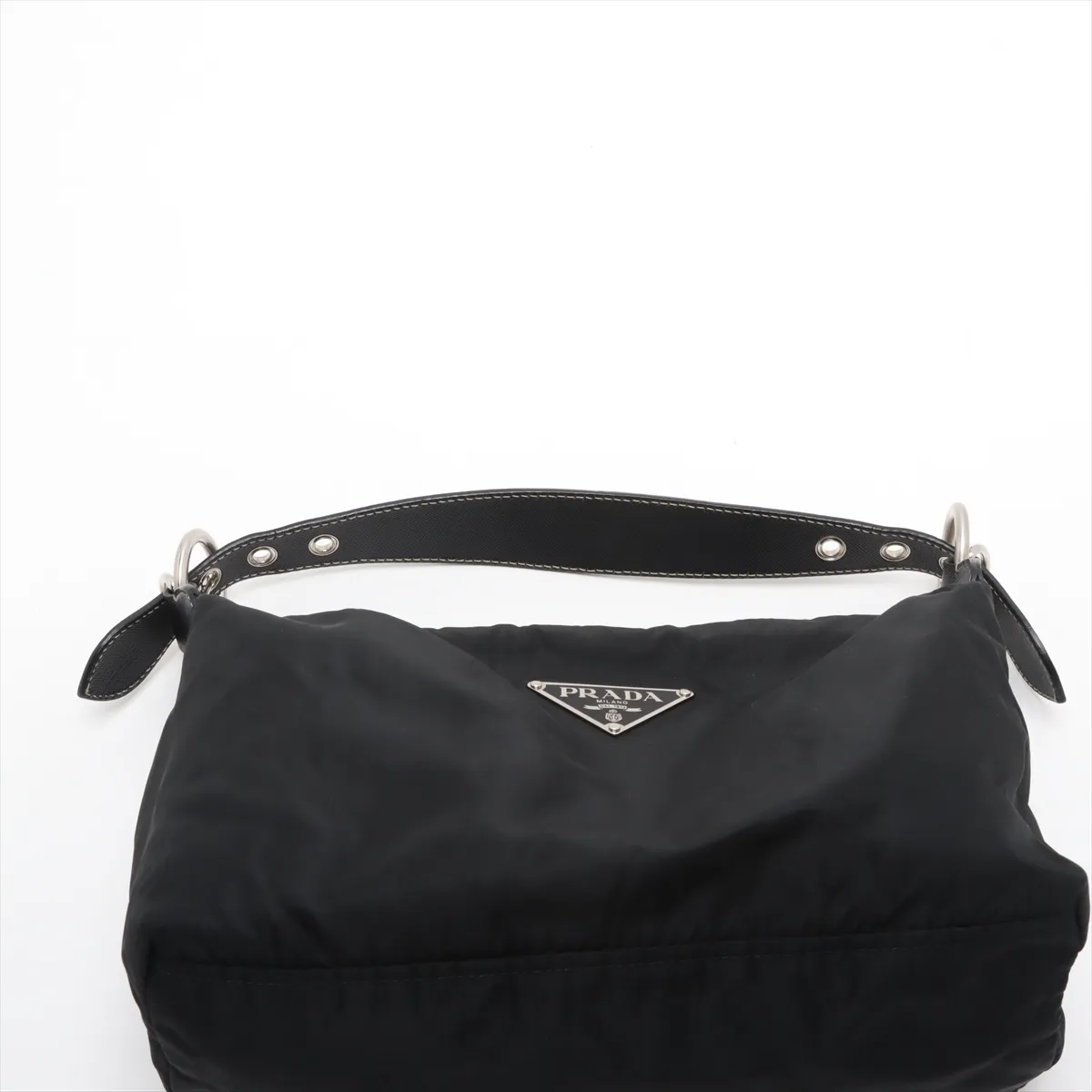 Tessuto Nylon x Leather Shoulder Bag Black — view 6