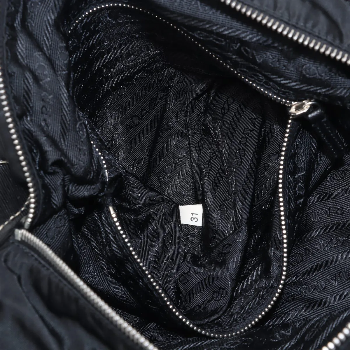Tessuto Nylon x Leather Shoulder Bag Black — view 8