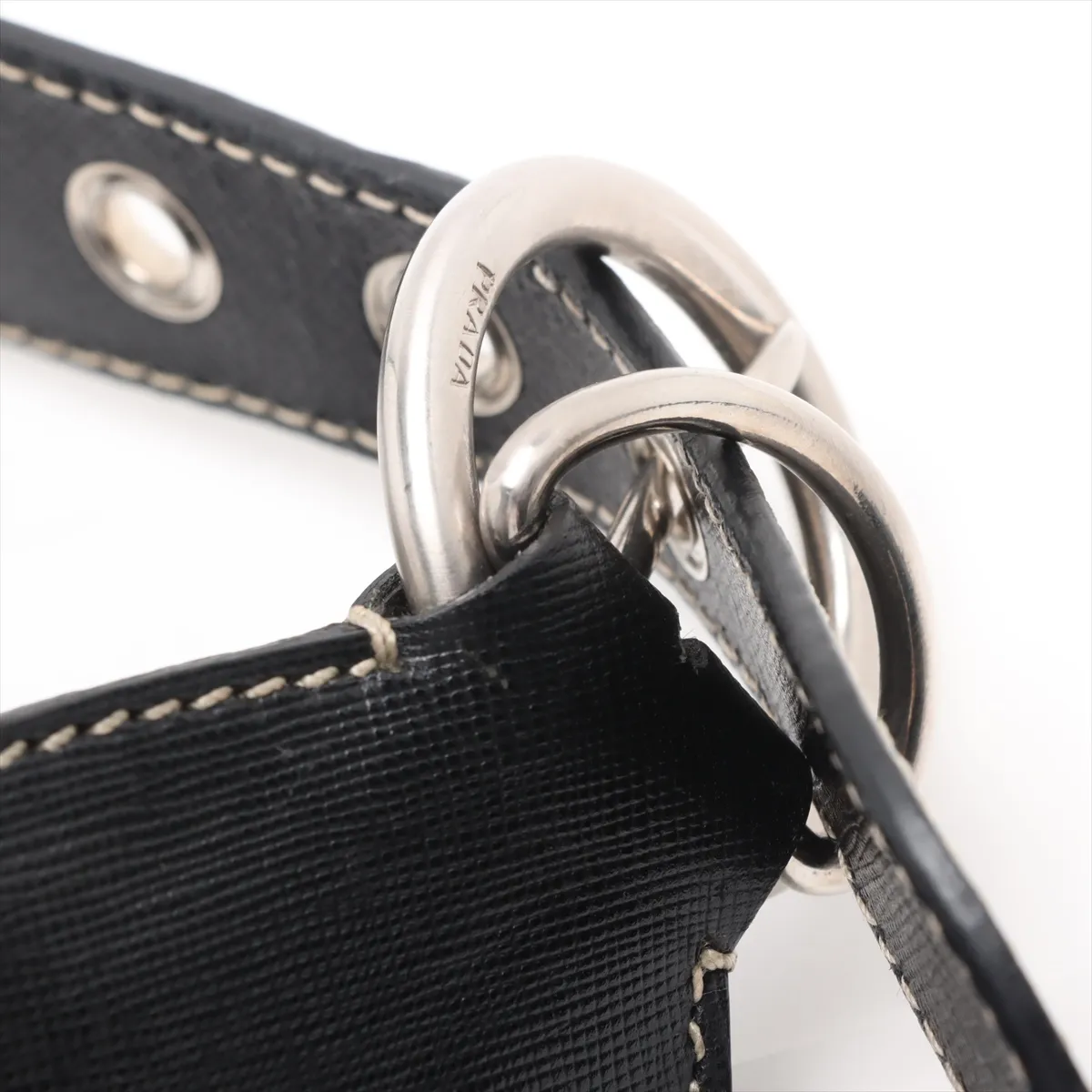 Tessuto Nylon x Leather Shoulder Bag Black — view 10