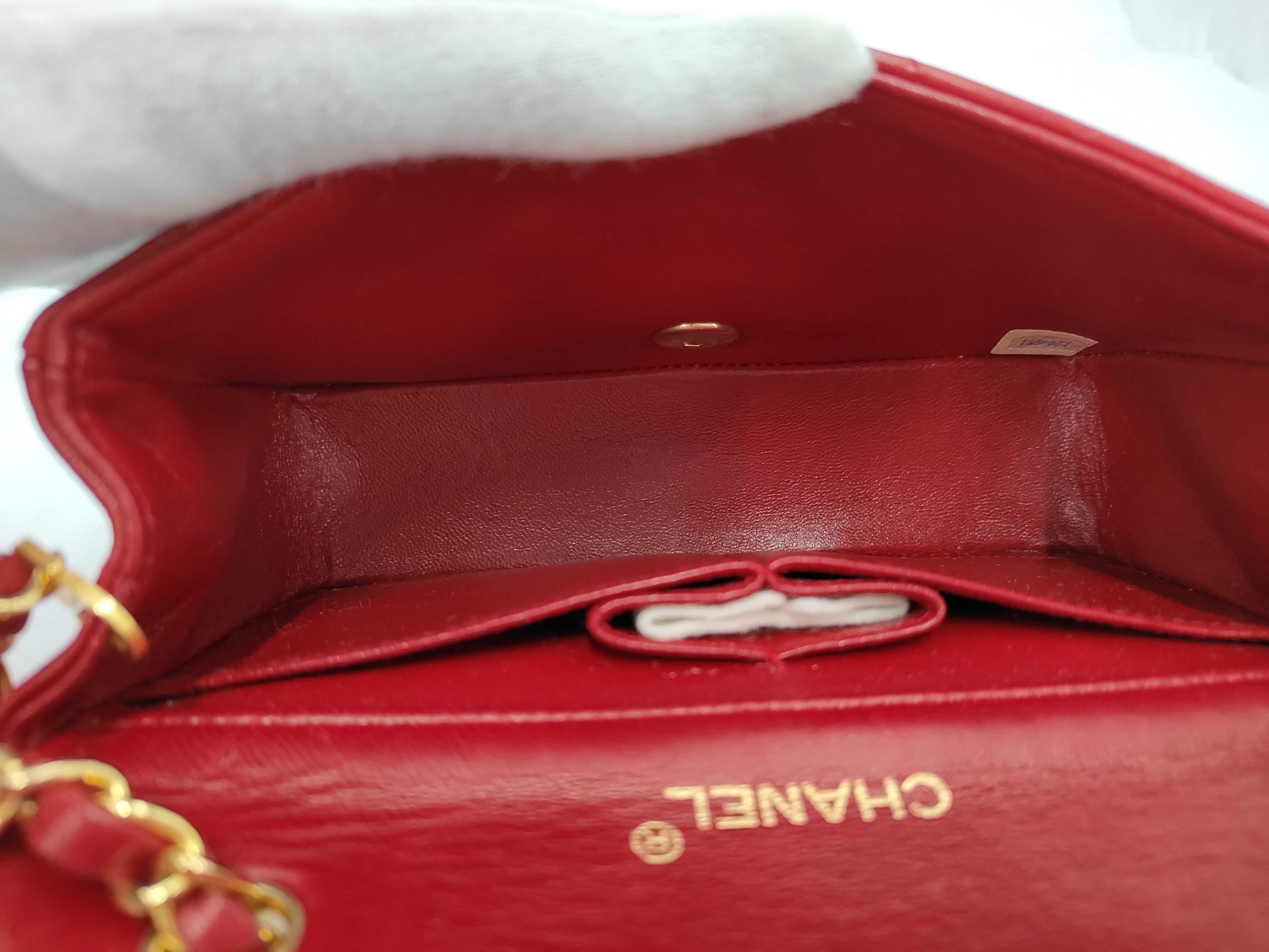 Matelassé Chain Shoulder Bag, Red Lambskin Shoulder Bag — view 9