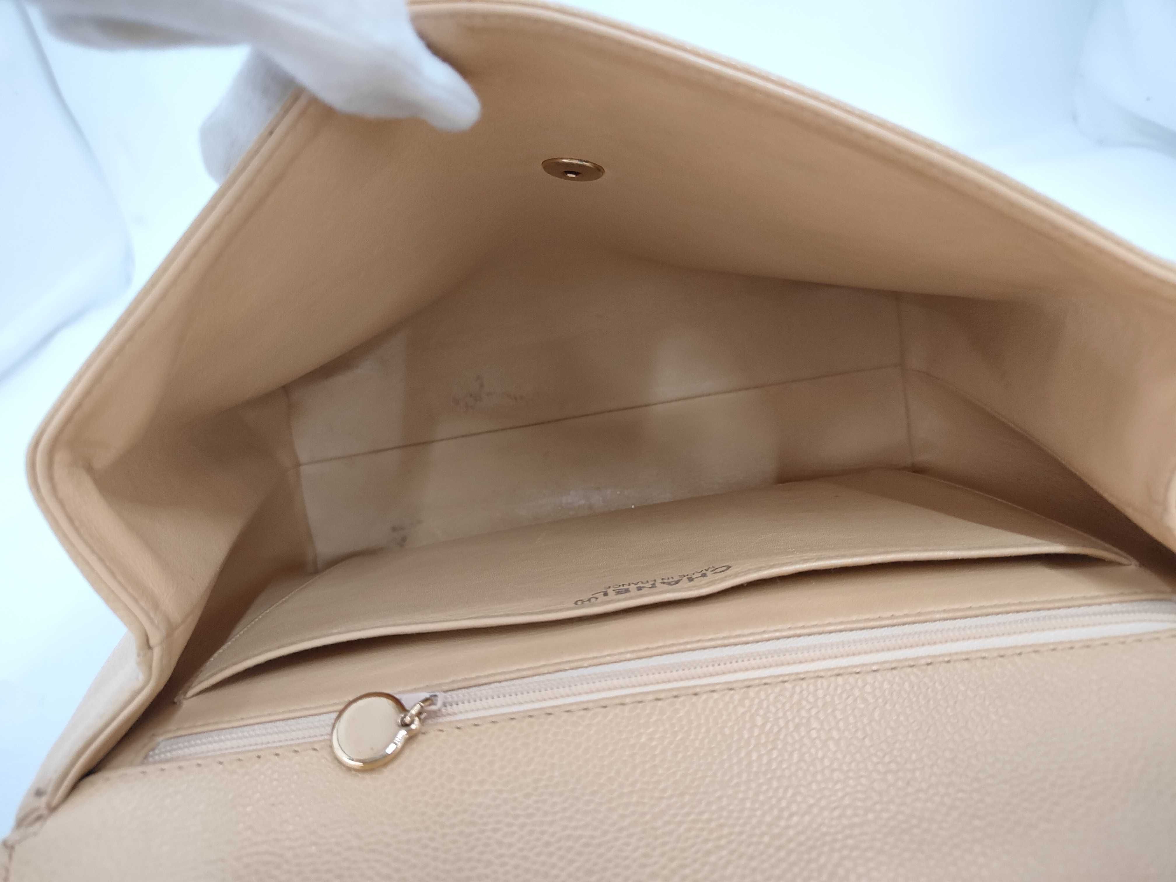 handbag, lambskin, beige. — view 8