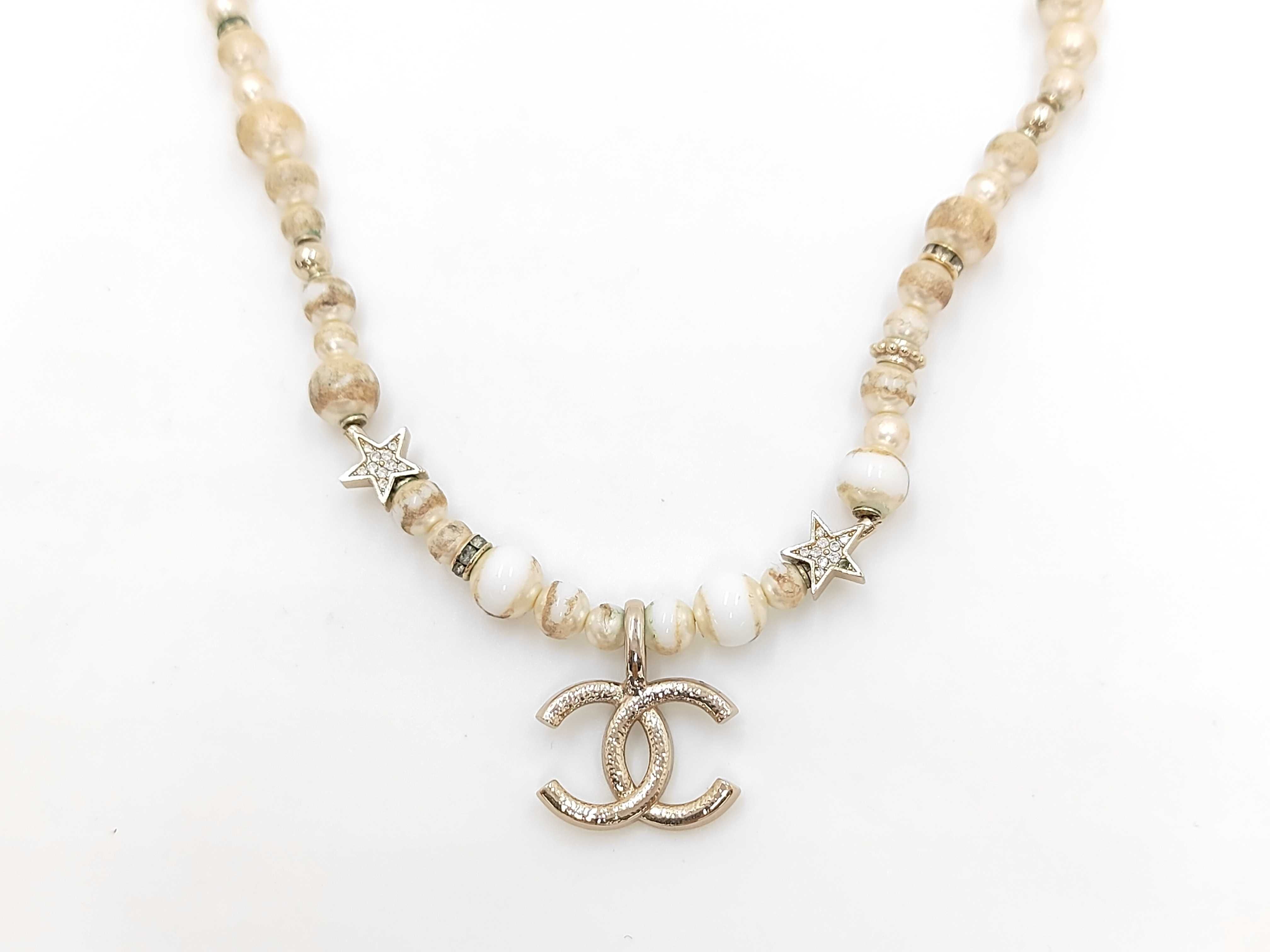 Coco Mark Rhinestone Pearl Necklace — view 2