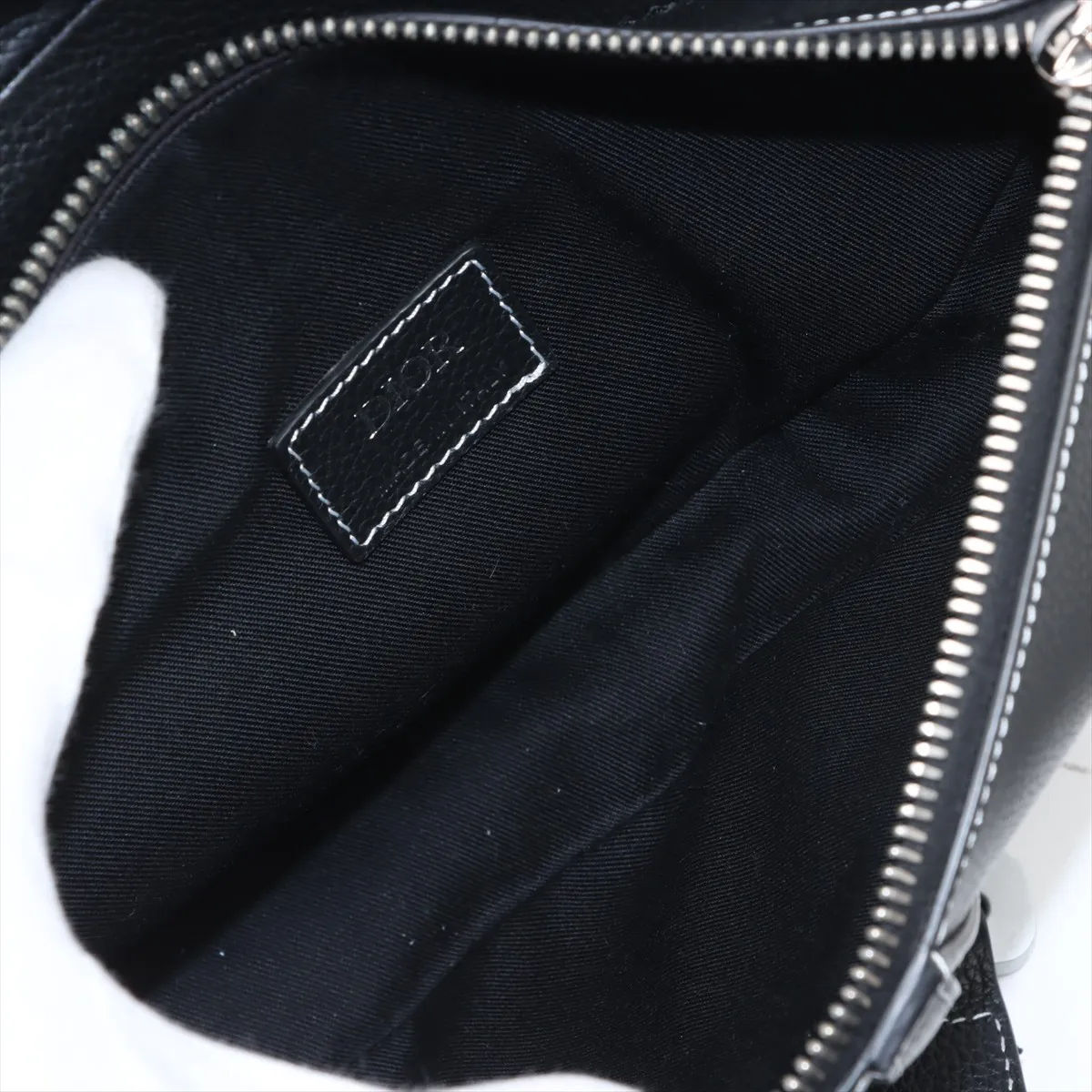 Saddle Bag Leather Body Bag Black — view 6