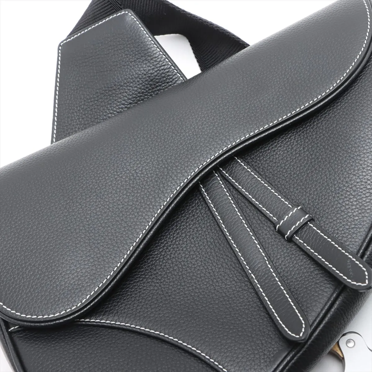 Saddle Bag Leather Body Bag Black — view 8