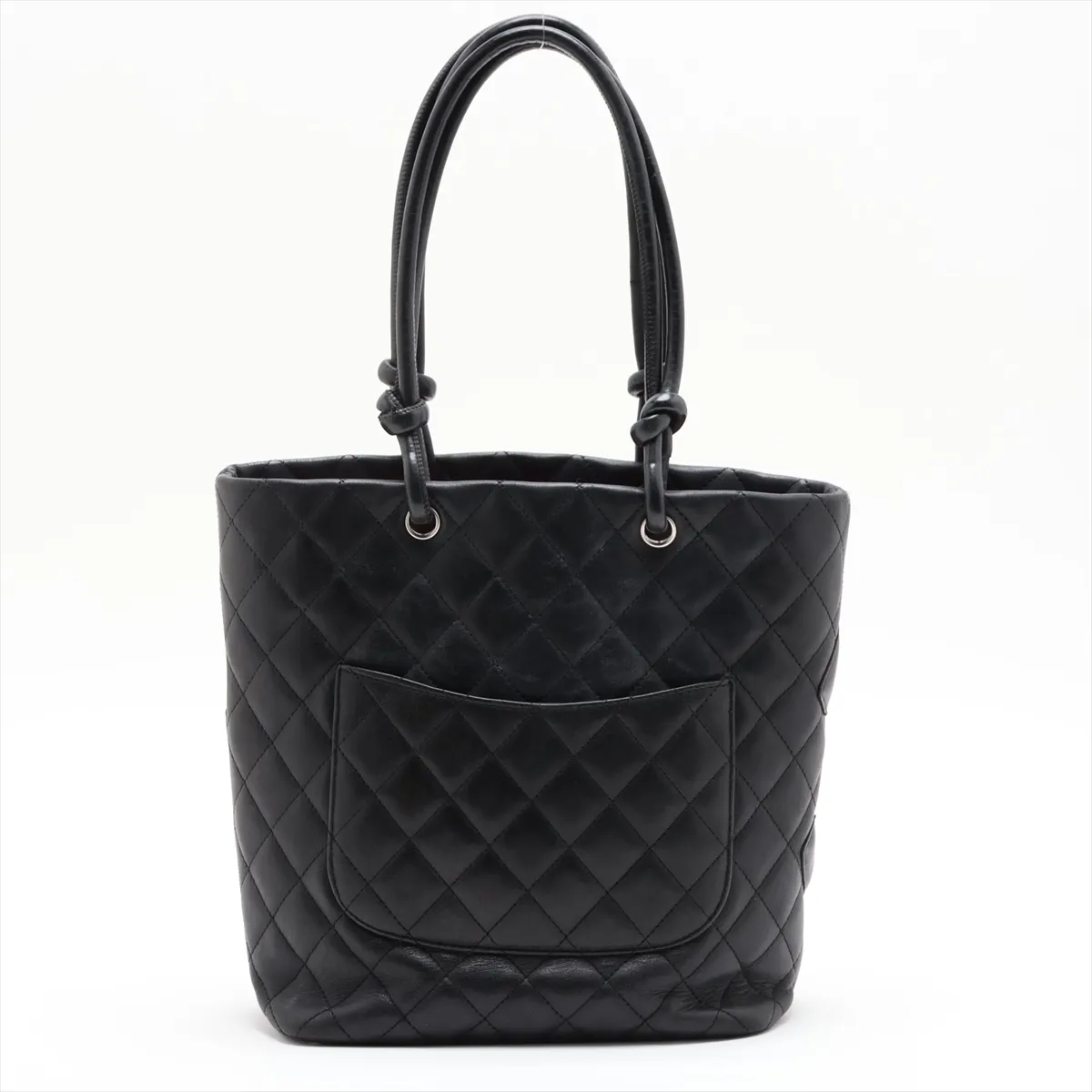 Cambon Line Lambskin Tote Bag, Black with Silver Hardware, 9549705, Series 9 — view 2