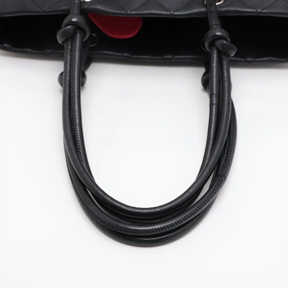 Cambon Line Lambskin Tote Bag, Black with Silver Hardware, 9549705, Series 9 — view 5