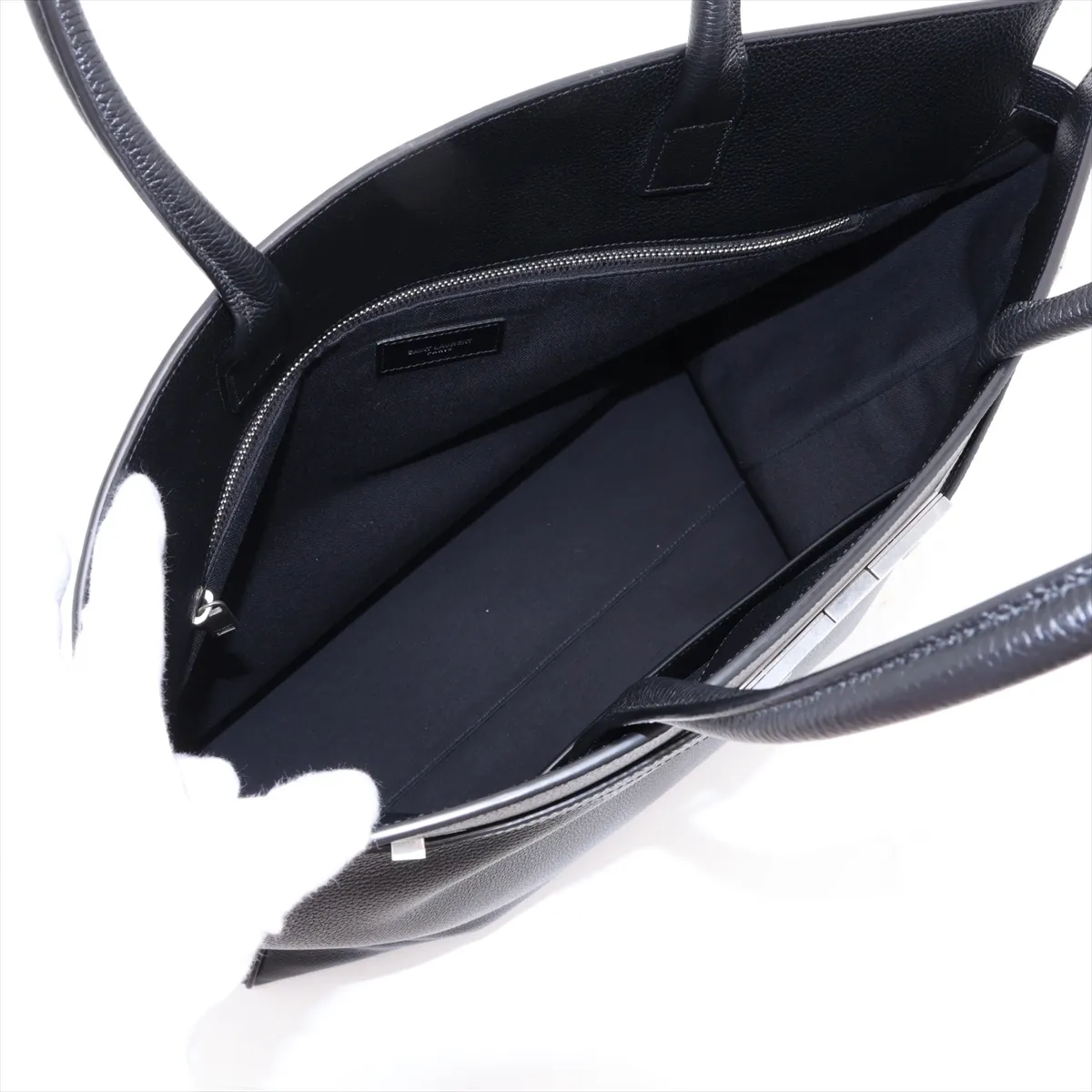 Manhattan 757302 Leather Tote Bag, Black — view 7