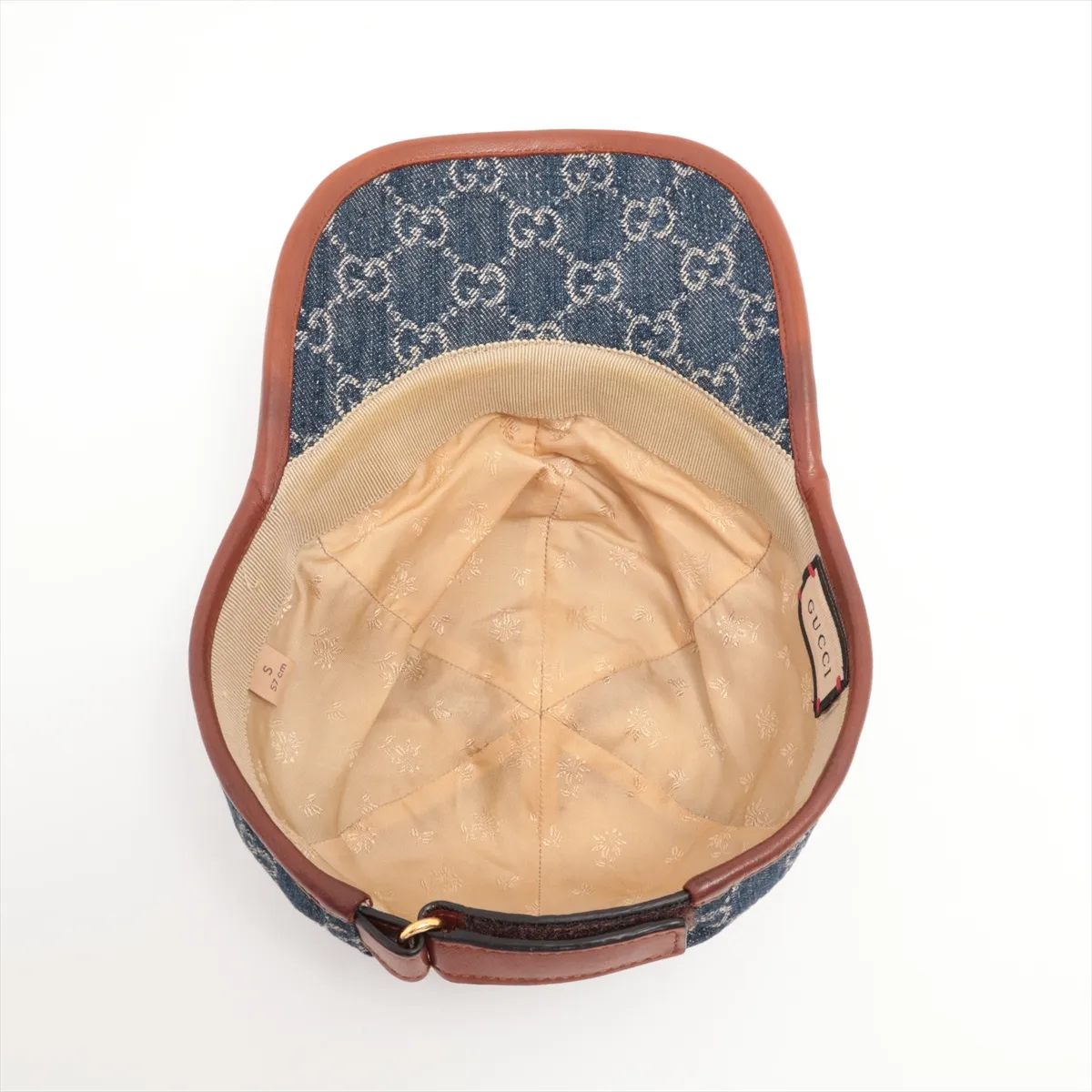 656206 GG Canvas Cap S Fabric Navy Scratching Fuzzing — view 4