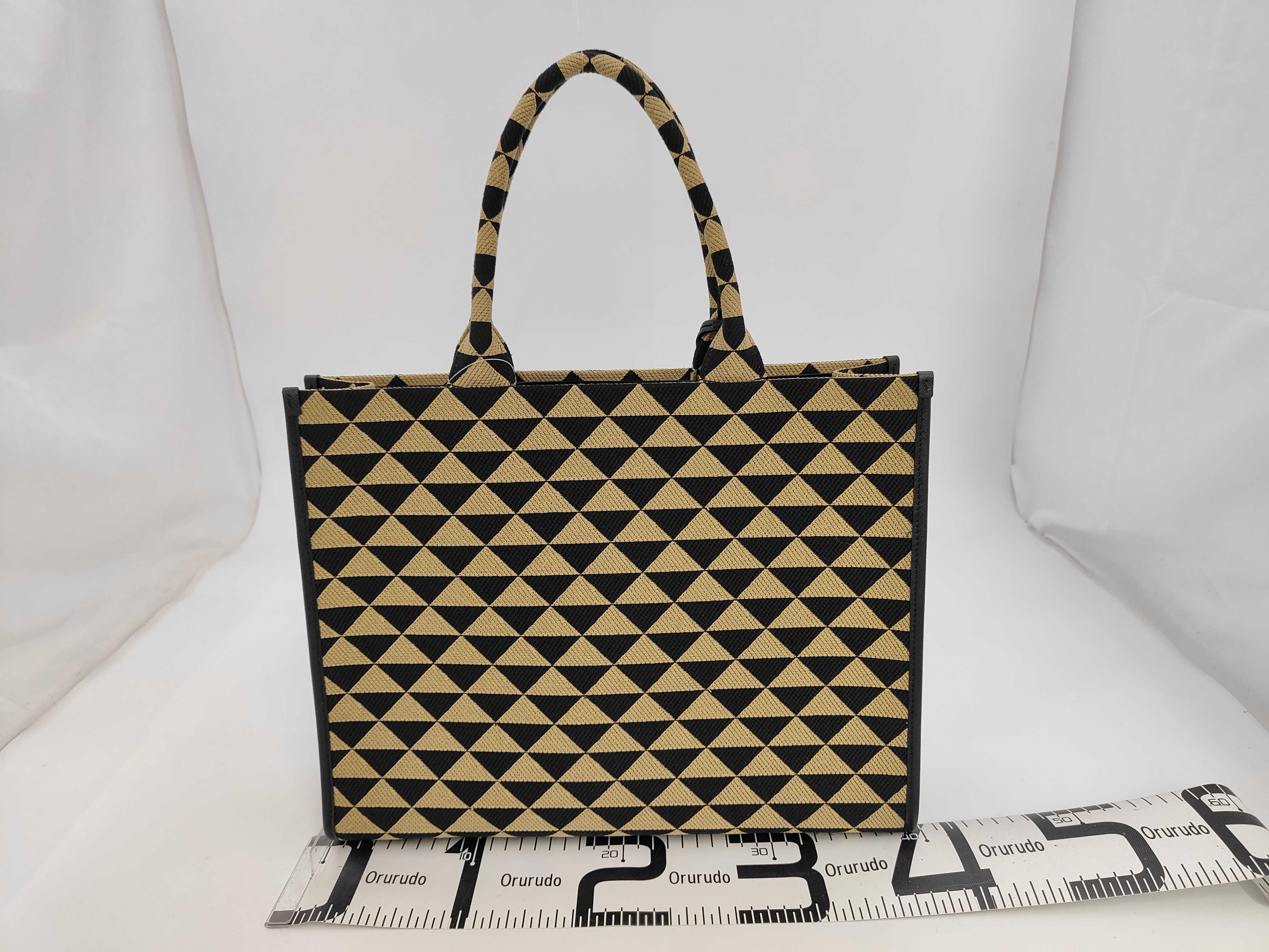 Symbol Embroidery Fabric Large Hand Tote Bag 1BA356 — view 2