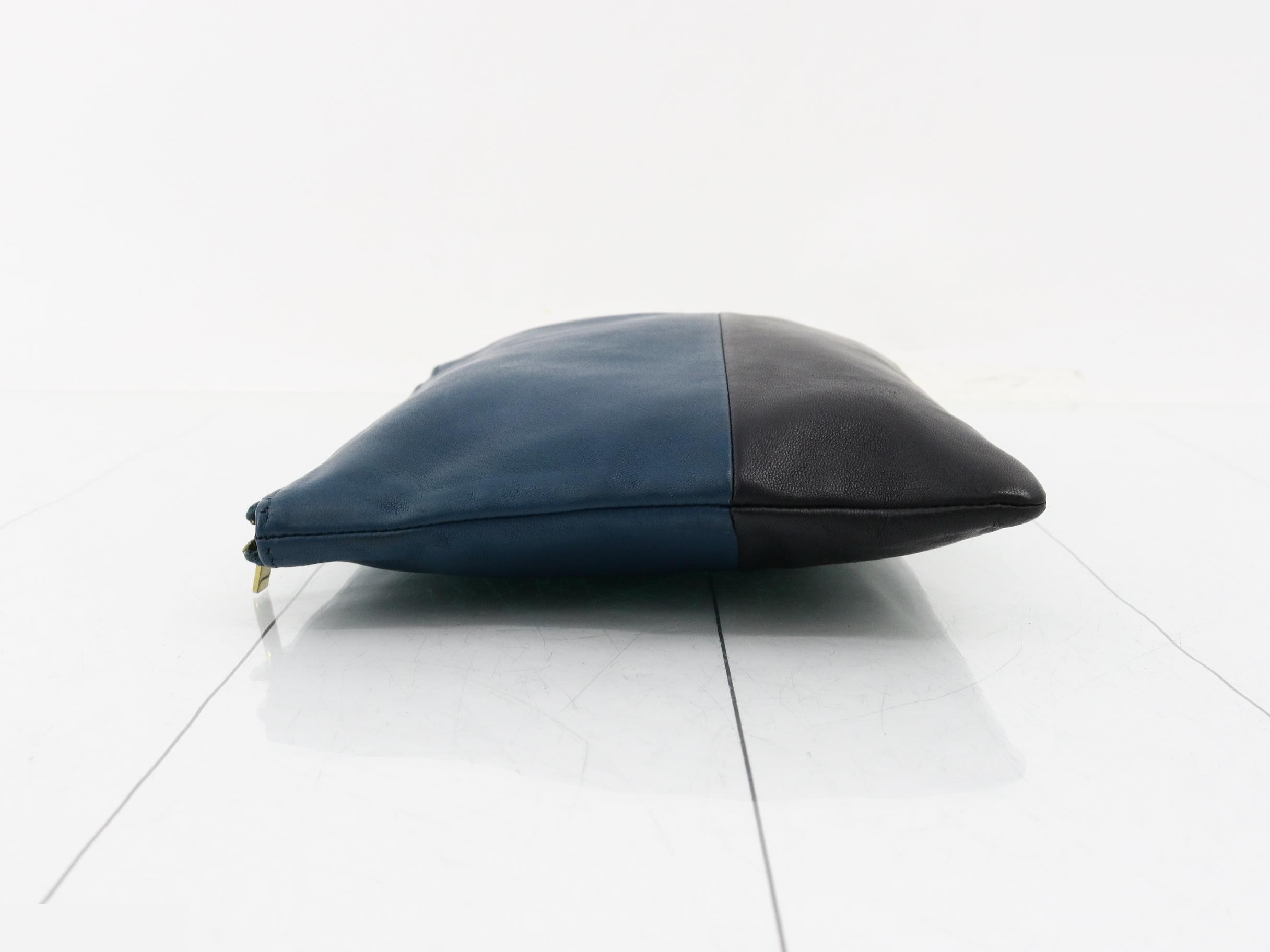 Leather clutch bag, two-tone — view 4