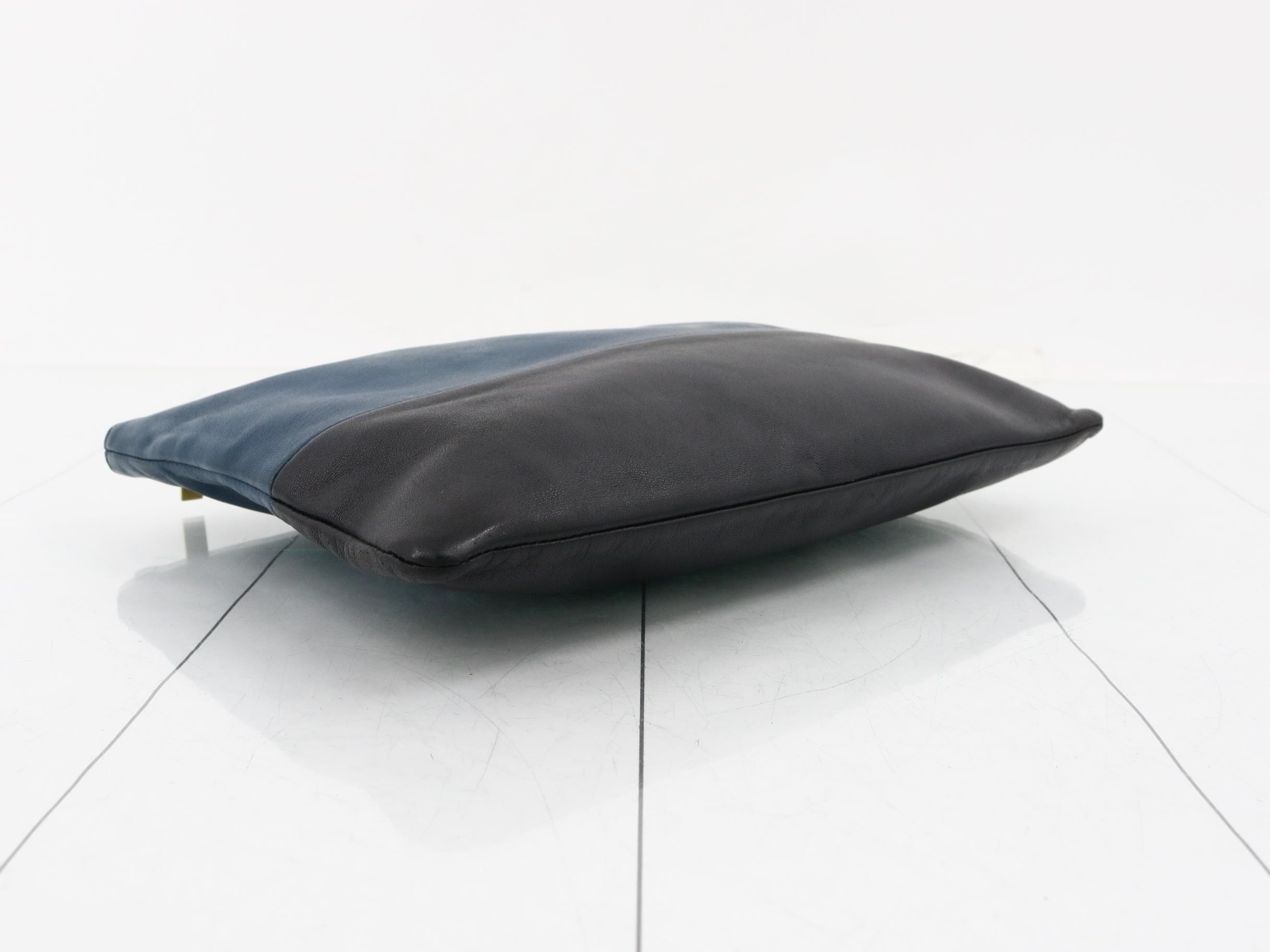 Leather clutch bag, two-tone — view 5