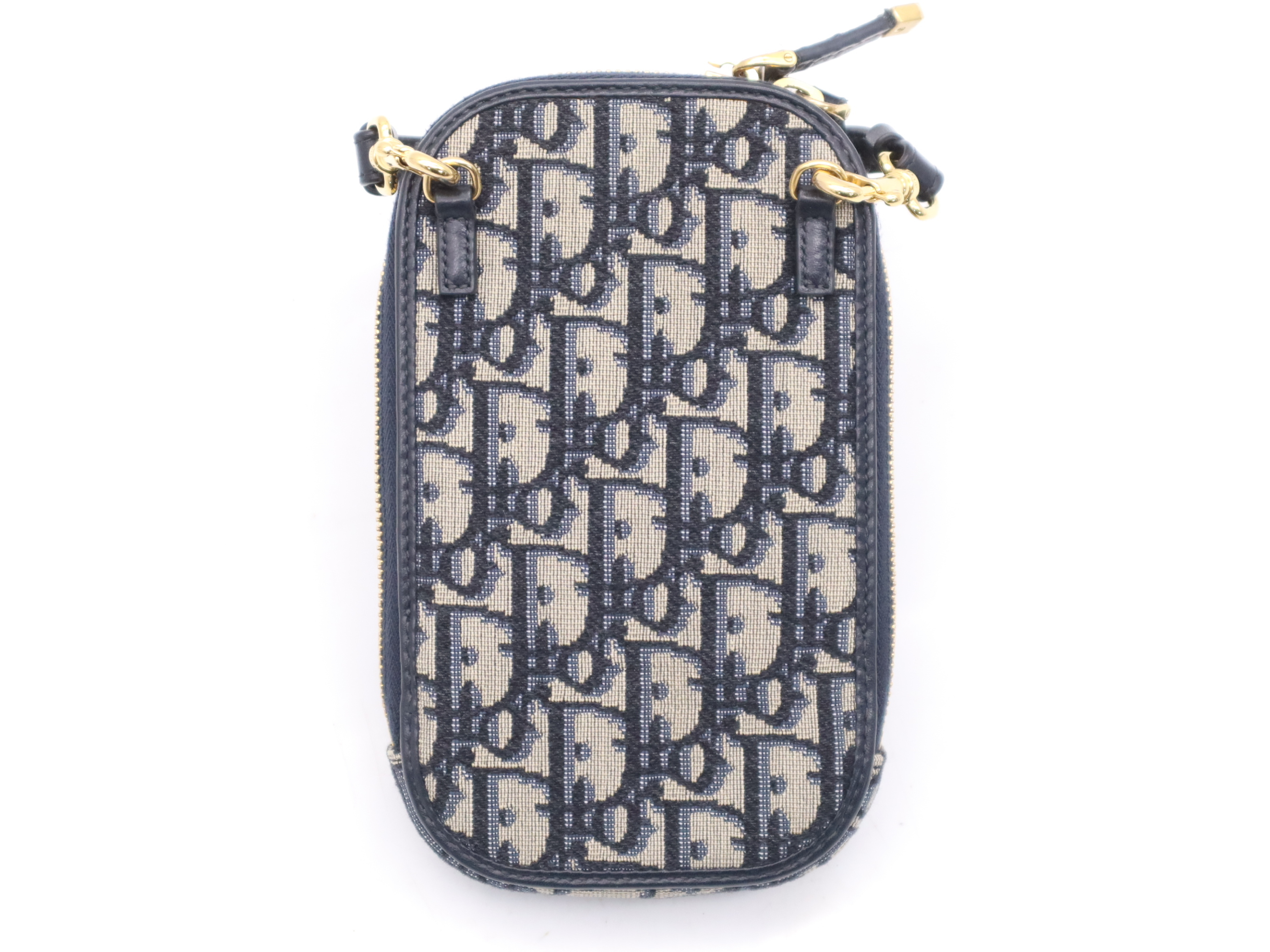 Canvas Trotter Mini Shoulder Bag, Navy, Gold Hardware, Includes Shoulder Strap, Card, Dust Bag, and Box. — view 2