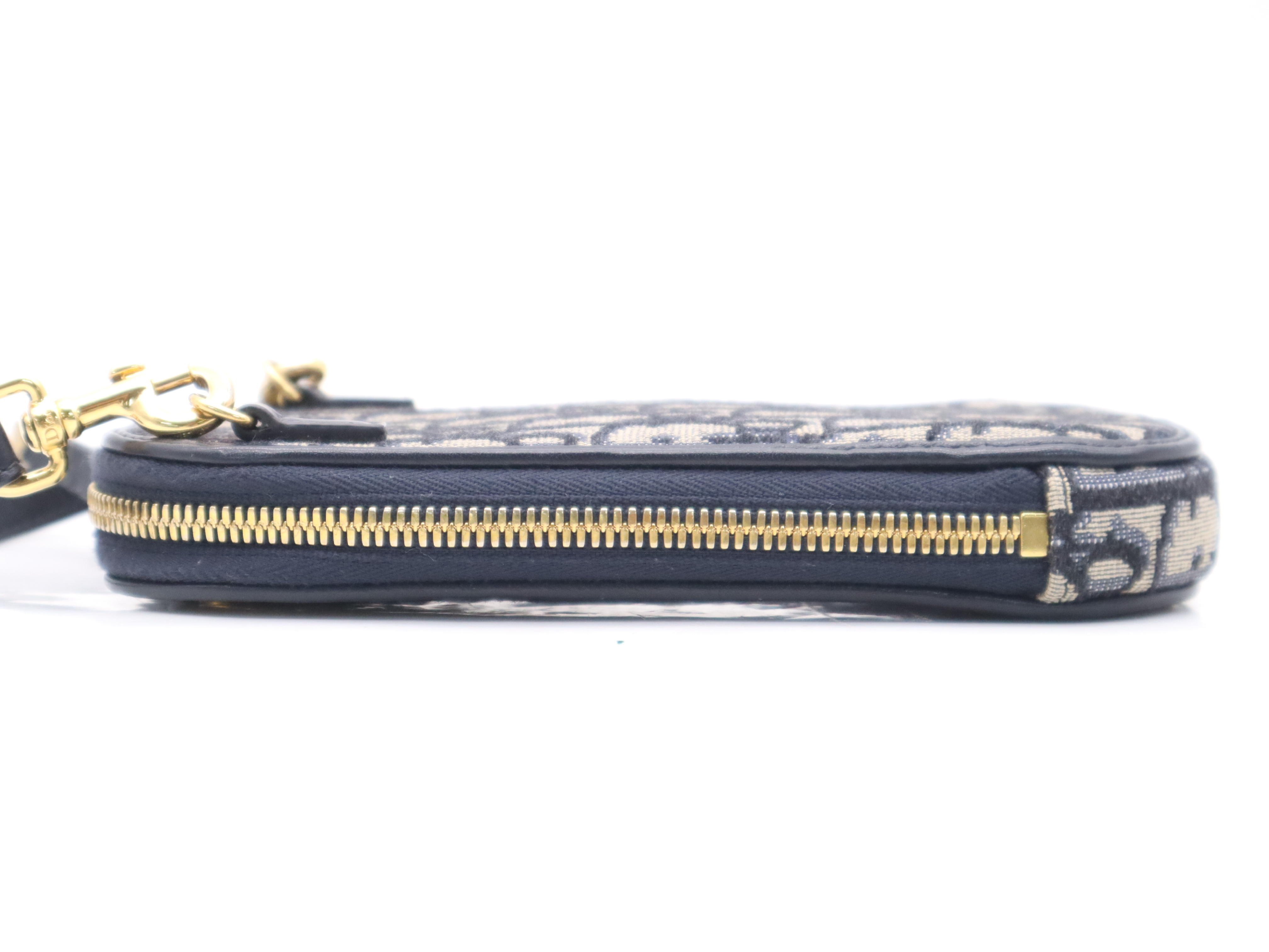 Canvas Trotter Mini Shoulder Bag, Navy, Gold Hardware, Includes Shoulder Strap, Card, Dust Bag, and Box. — view 3