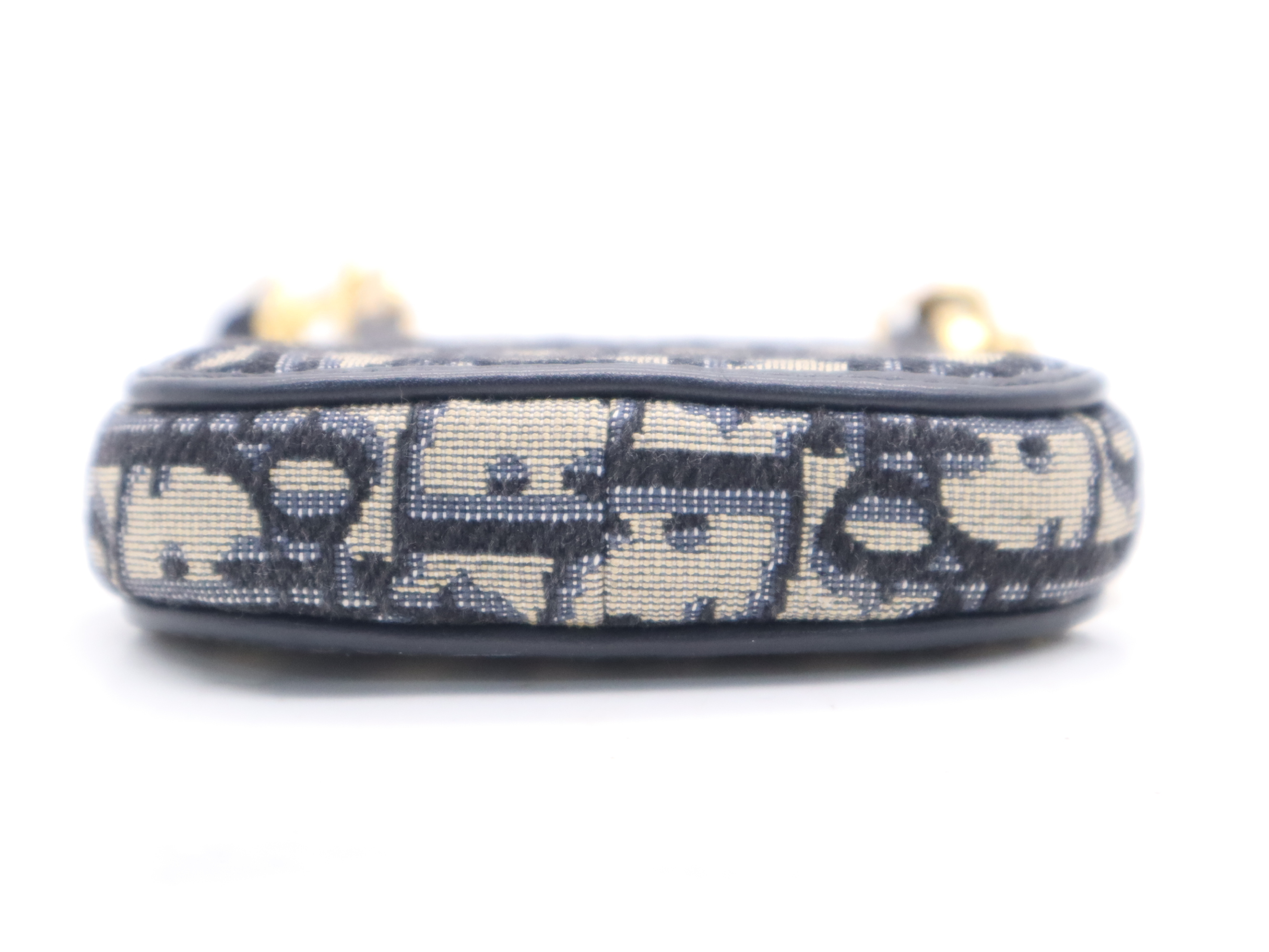 Canvas Trotter Mini Shoulder Bag, Navy, Gold Hardware, Includes Shoulder Strap, Card, Dust Bag, and Box. — view 4