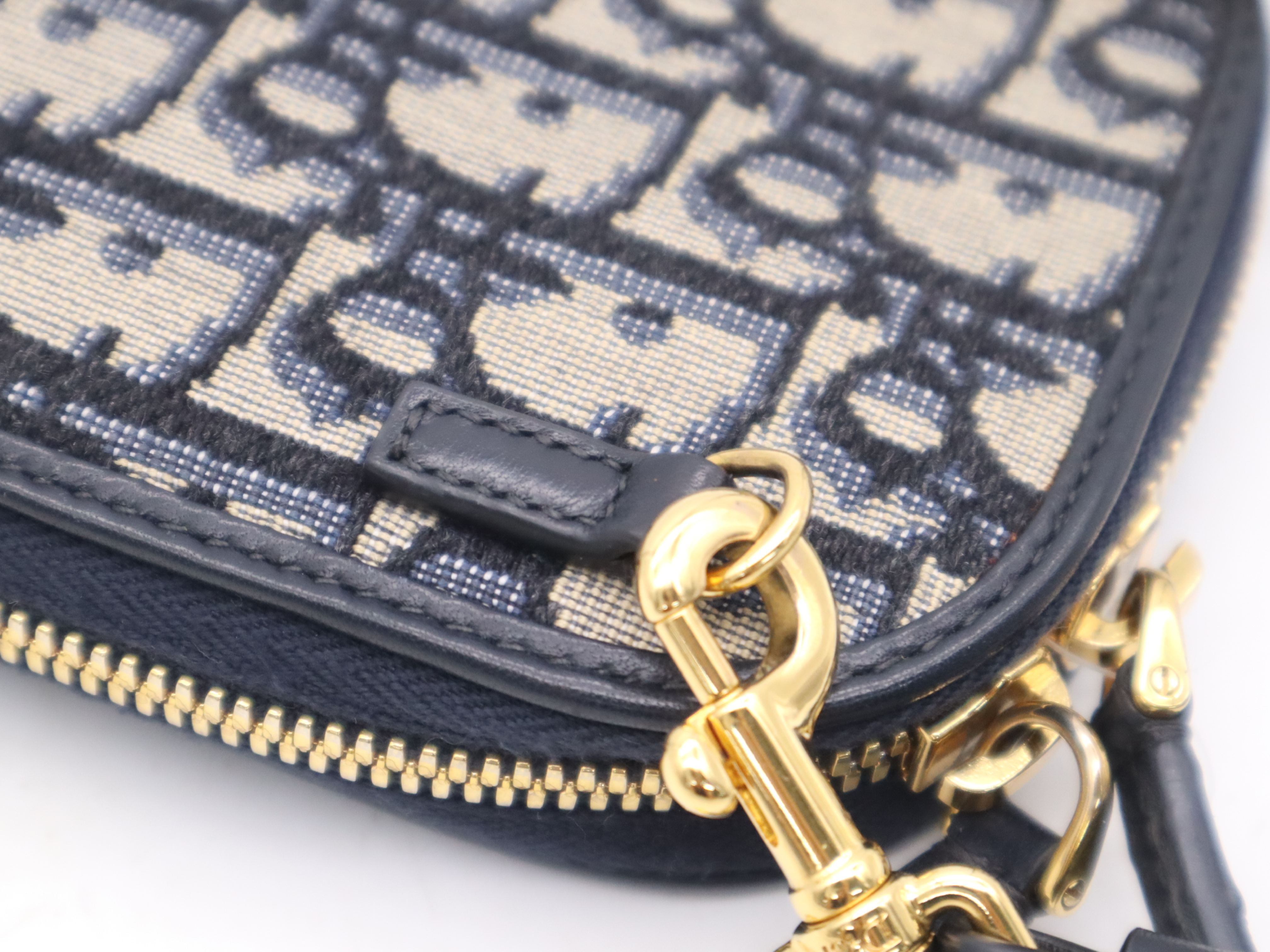 Canvas Trotter Mini Shoulder Bag, Navy, Gold Hardware, Includes Shoulder Strap, Card, Dust Bag, and Box. — view 6