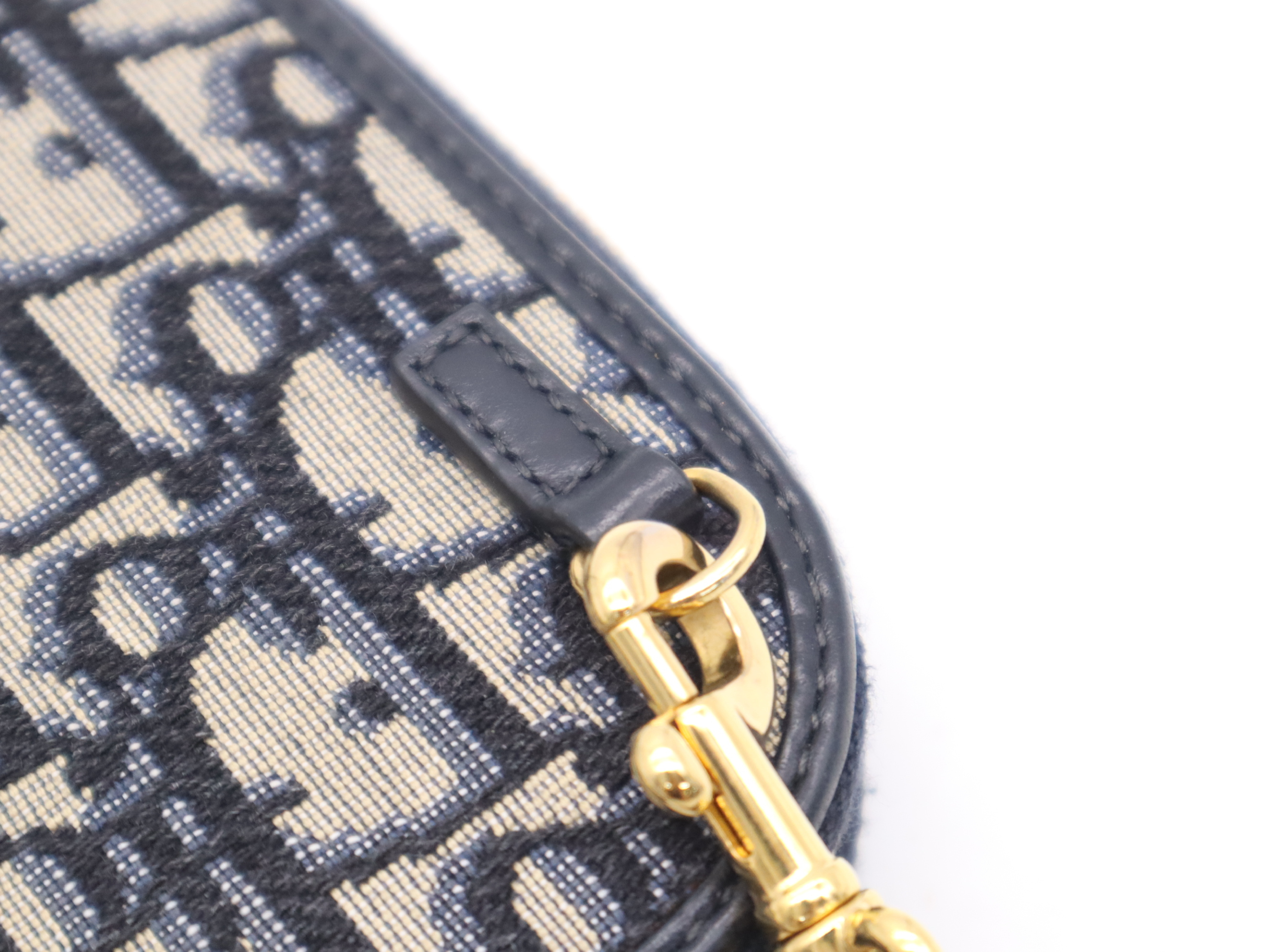 Canvas Trotter Mini Shoulder Bag, Navy, Gold Hardware, Includes Shoulder Strap, Card, Dust Bag, and Box. — view 7