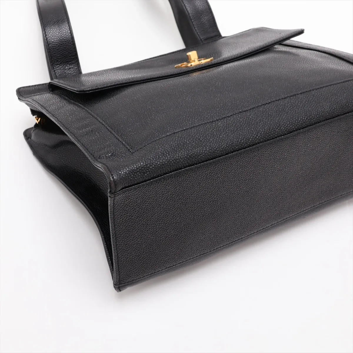 Coco Mark Caviar Skin Tote Bag, Black with Gold Hardware, 4500680, Series 4 — view 4
