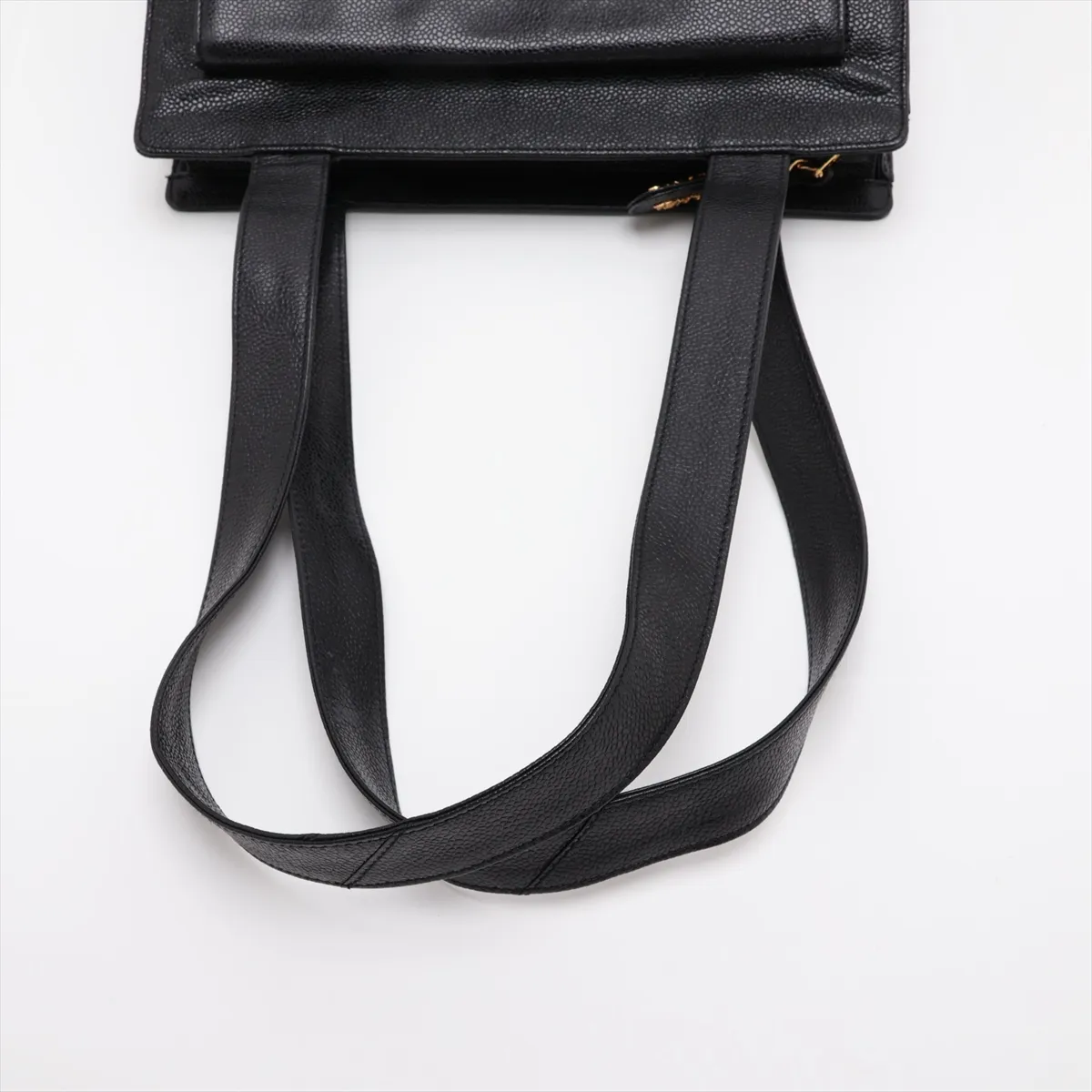 Coco Mark Caviar Skin Tote Bag, Black with Gold Hardware, 4500680, Series 4 — view 5