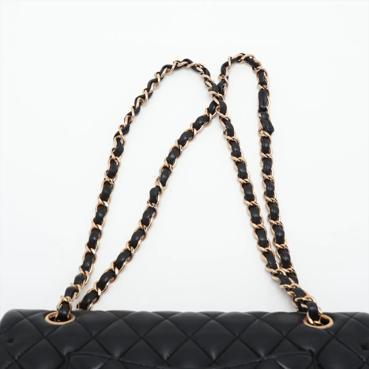 [Individually packaged] Chanel Matelassé 25 Lambskin Double Flap Double Chain Bag, Black with Gold Hardware, 20181999, Serial Number in the 20s, A01112 — view 6
