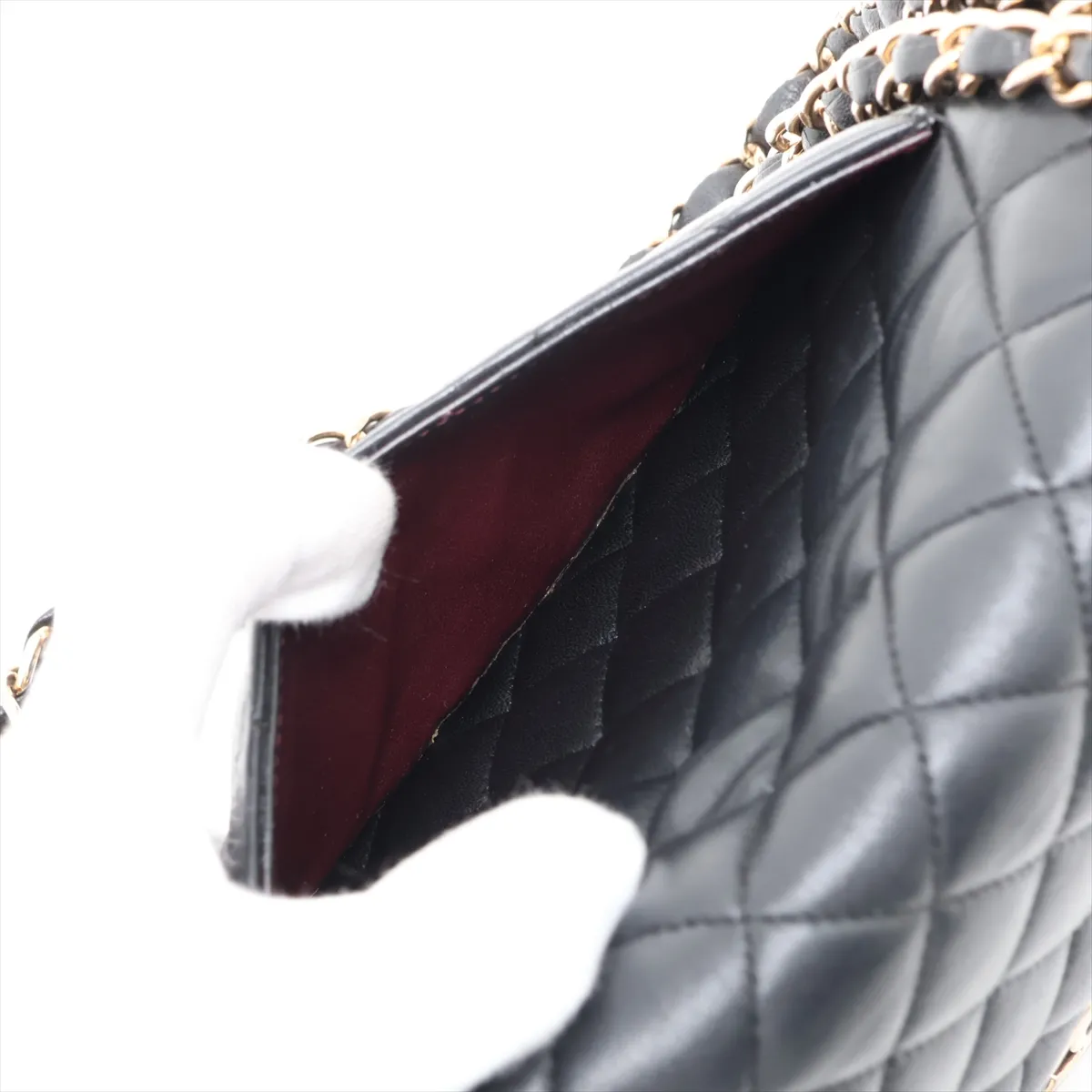 [Individually packaged] Chanel Matelassé 25 Lambskin Double Flap Double Chain Bag, Black with Gold Hardware, 20181999, Serial Number in the 20s, A01112 — view 9