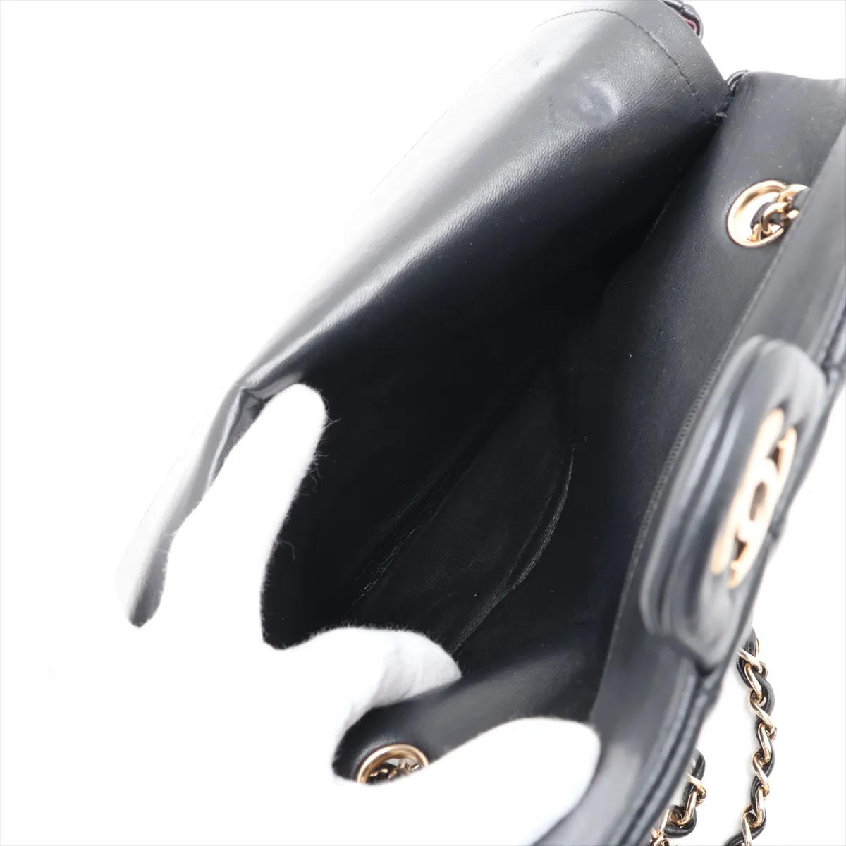 [Individually packaged] Chanel Matelassé 25 Lambskin Double Flap Double Chain Bag, Black with Gold Hardware, 20181999, Serial Number in the 20s, A01112 — view 10