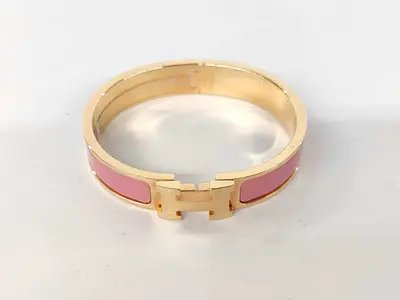 Pink GP Hardware Click H Bracelet/Bangle