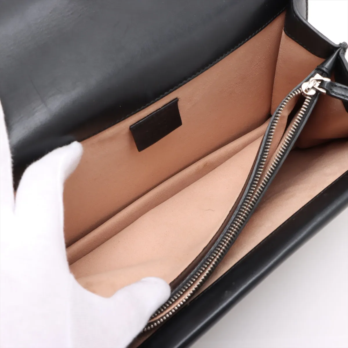Duonissos Leather x Studded Chain Shoulder Bag Black 400249 — view 9