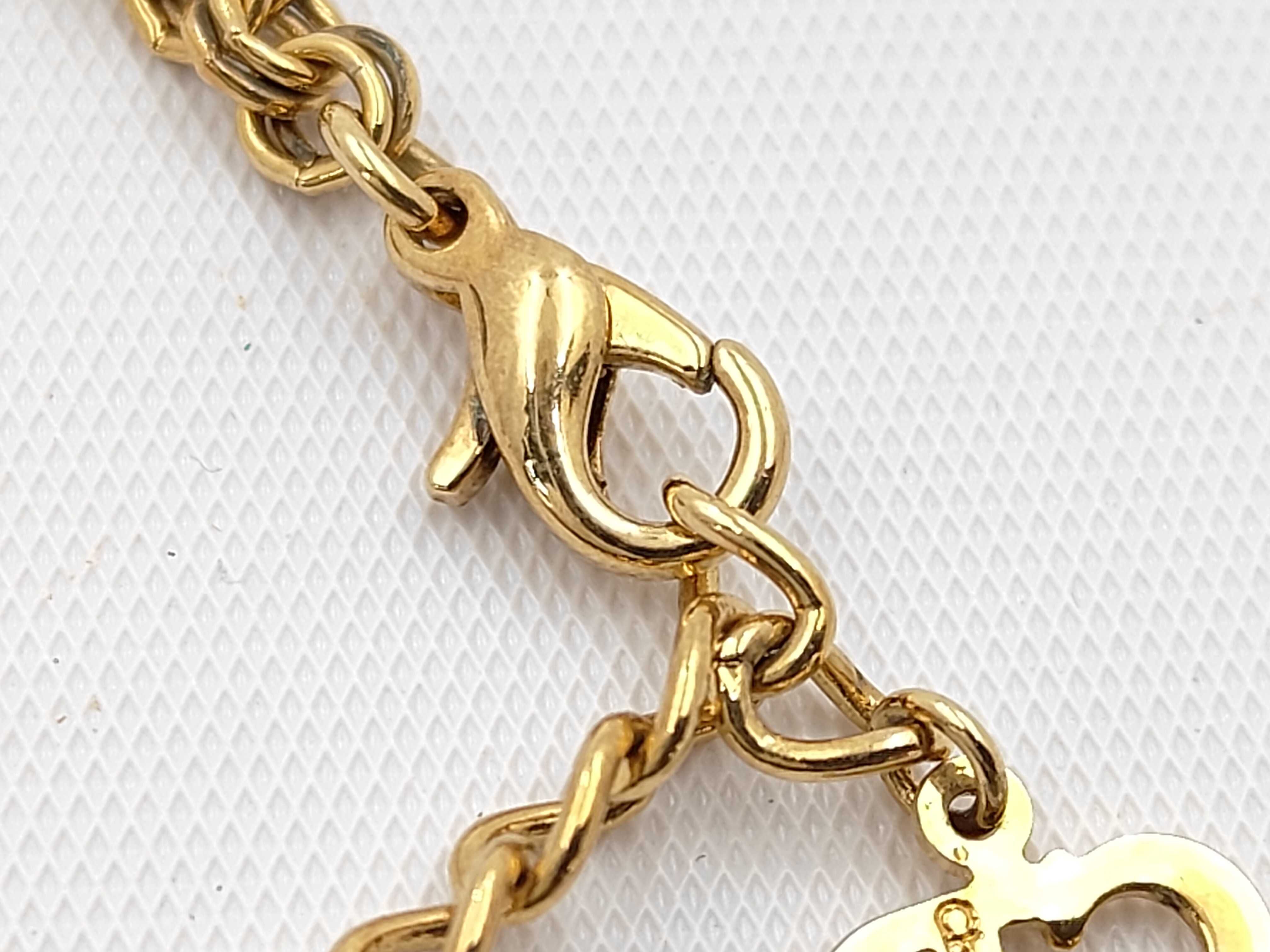 CD Logo Rhinestone Gold Necklace — view 4
