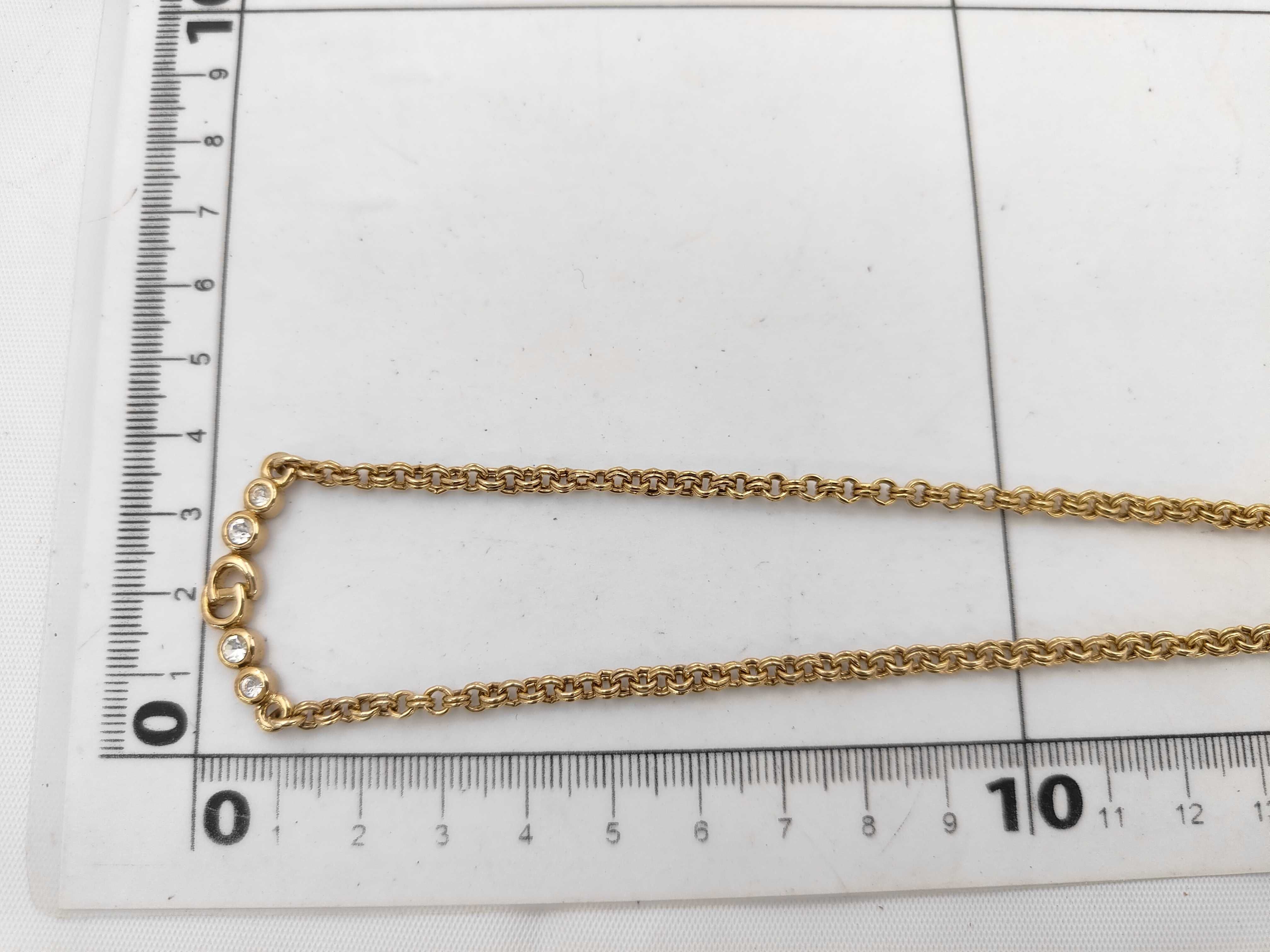 CD Logo Rhinestone Gold Necklace — view 6