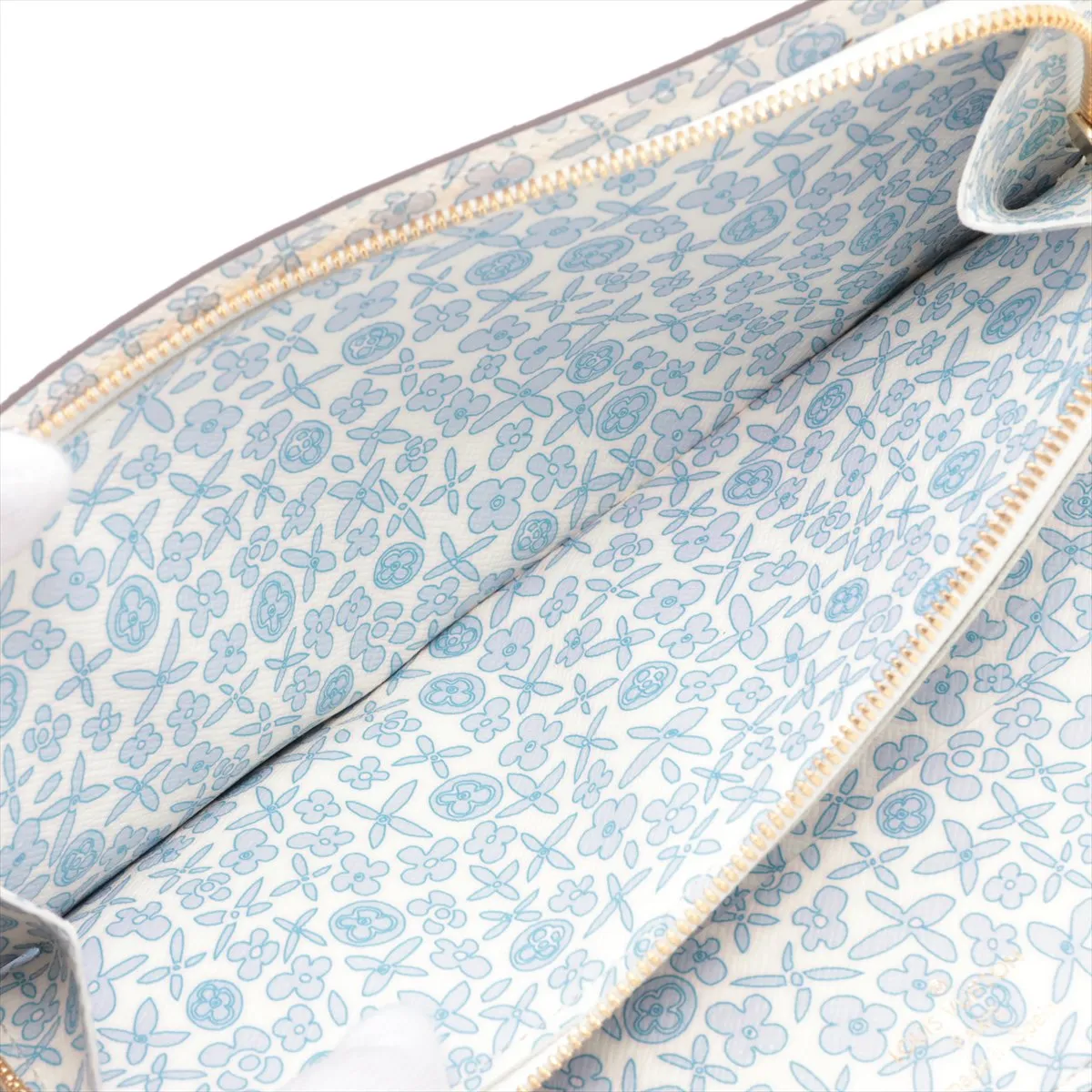 Monogram Fleurie Portefeuille Insolite M60227 CA0180 Blue x Brown Round Zip Wallet — view 6