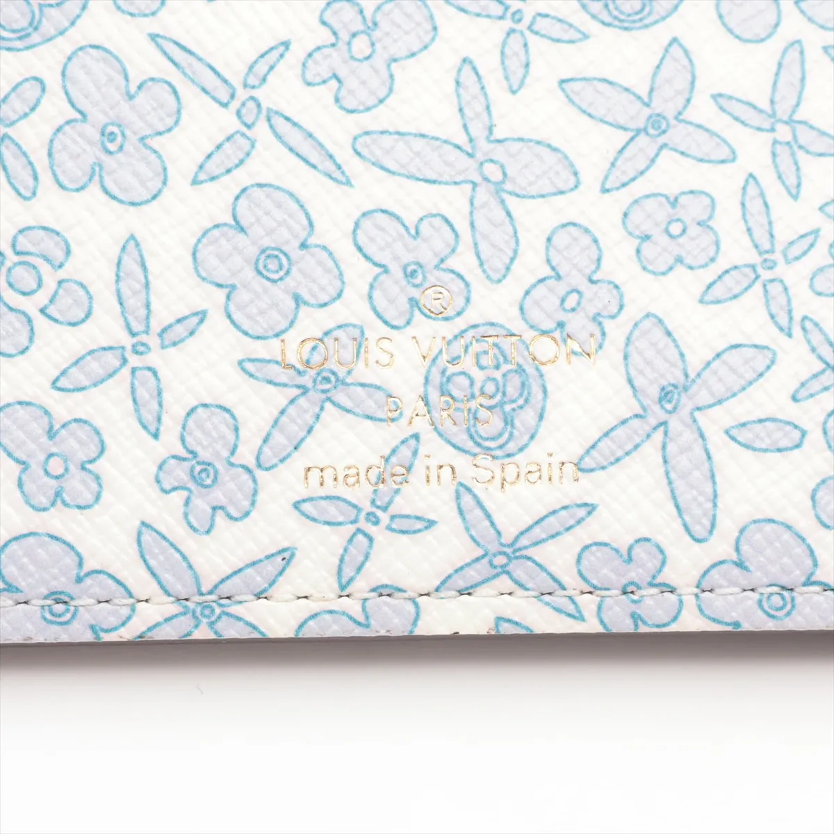 Monogram Fleurie Portefeuille Insolite M60227 CA0180 Blue x Brown Round Zip Wallet — view 7