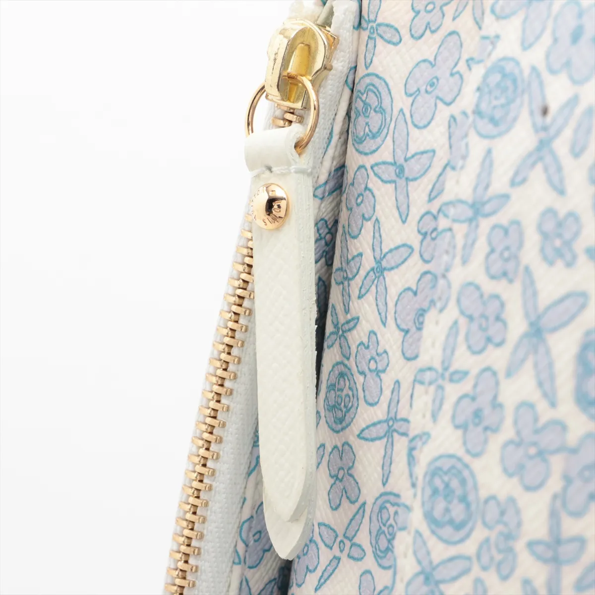 Monogram Fleurie Portefeuille Insolite M60227 CA0180 Blue x Brown Round Zip Wallet — view 8
