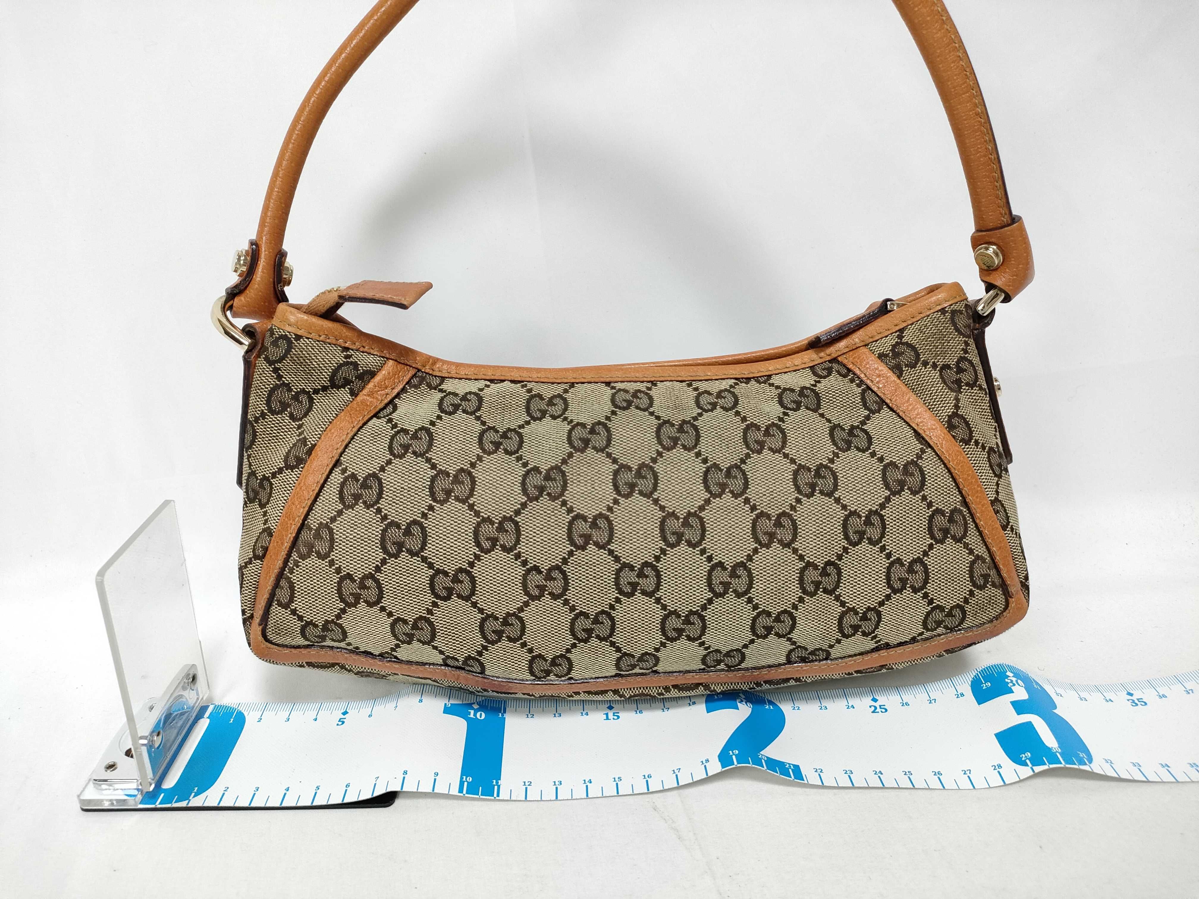 Orange GG Canvas Vintage D-Buckle Wrist Bag (Handbag) — view 2