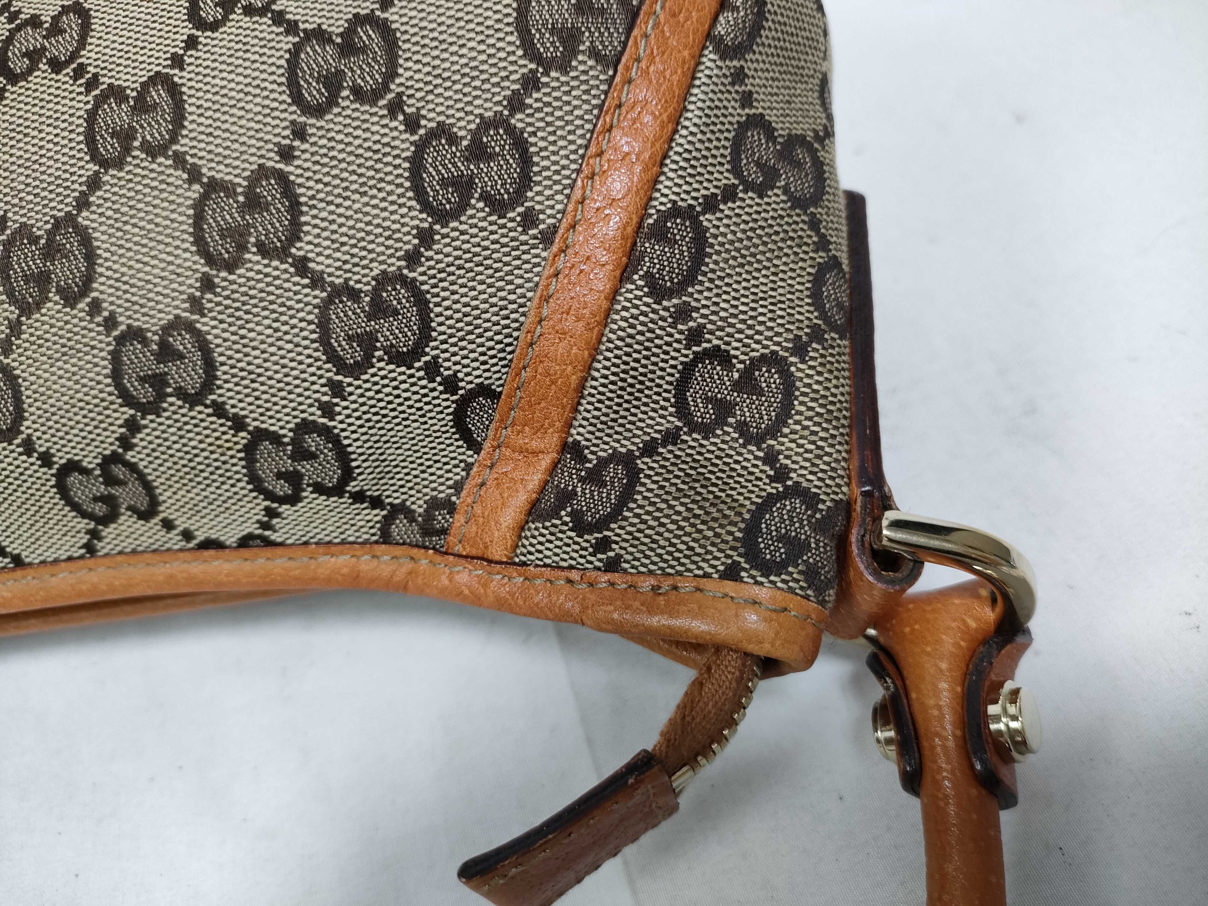 Orange GG Canvas Vintage D-Buckle Wrist Bag (Handbag) — view 11