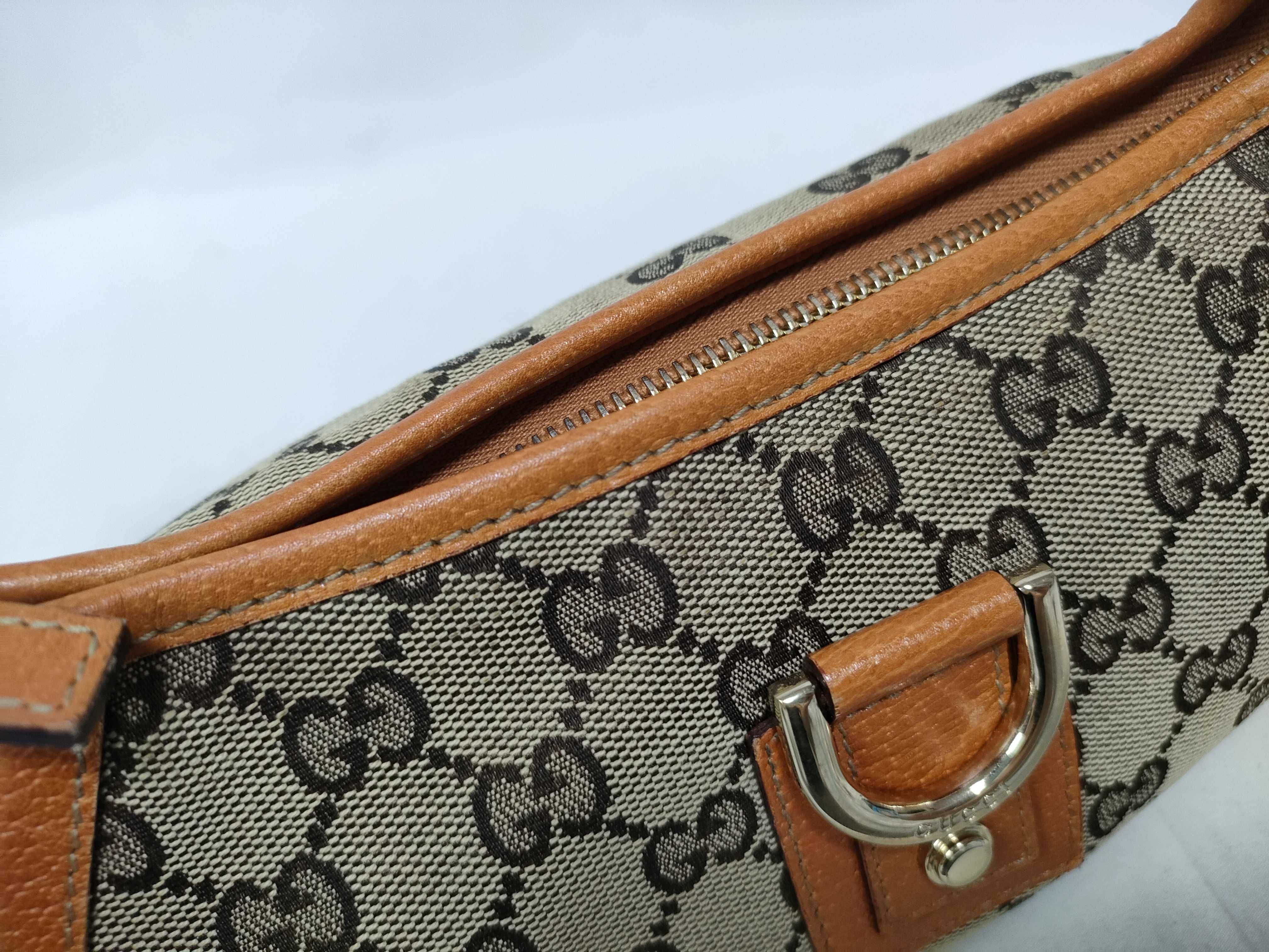 Orange GG Canvas Vintage D-Buckle Wrist Bag (Handbag) — view 12