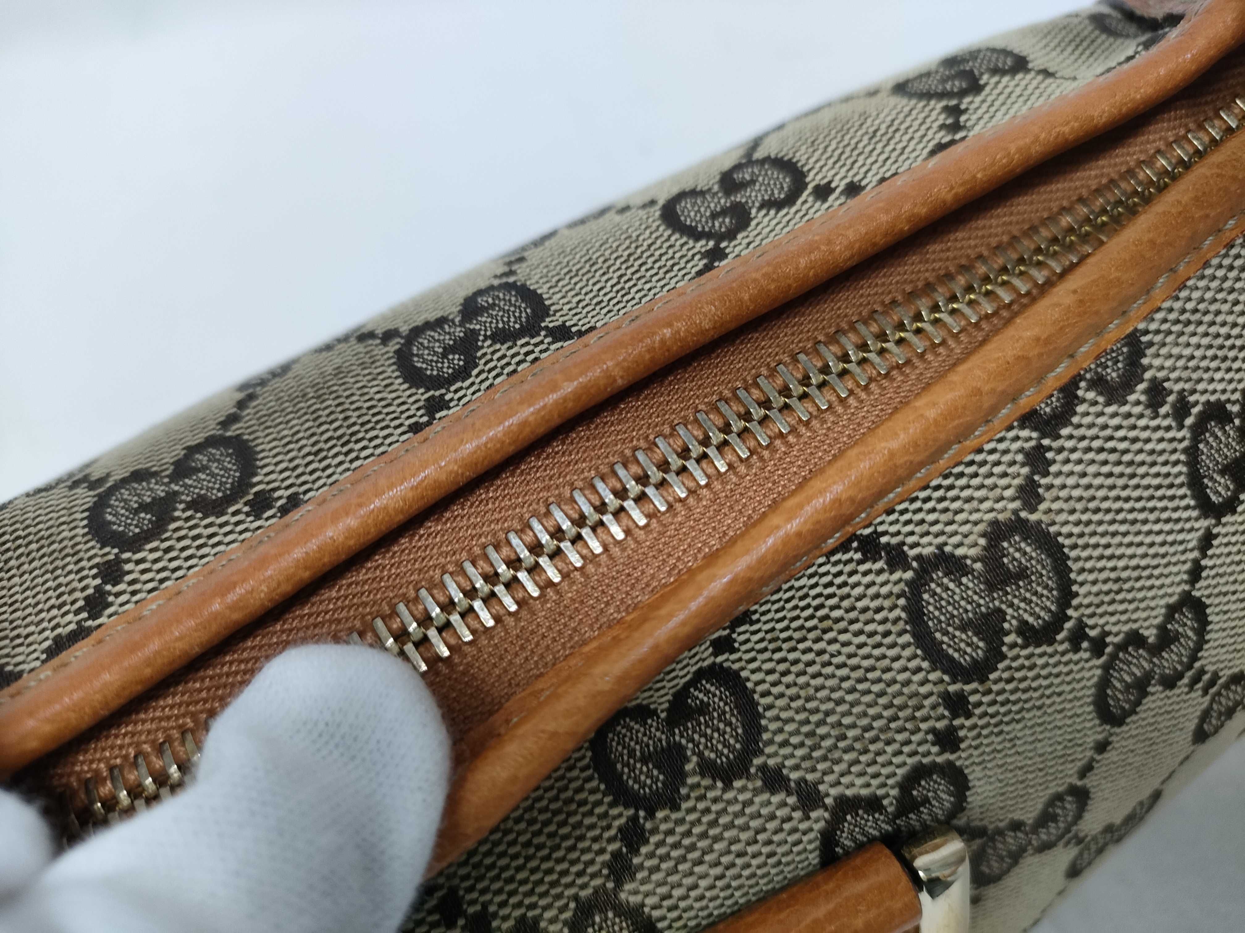 Orange GG Canvas Vintage D-Buckle Wrist Bag (Handbag) — view 13