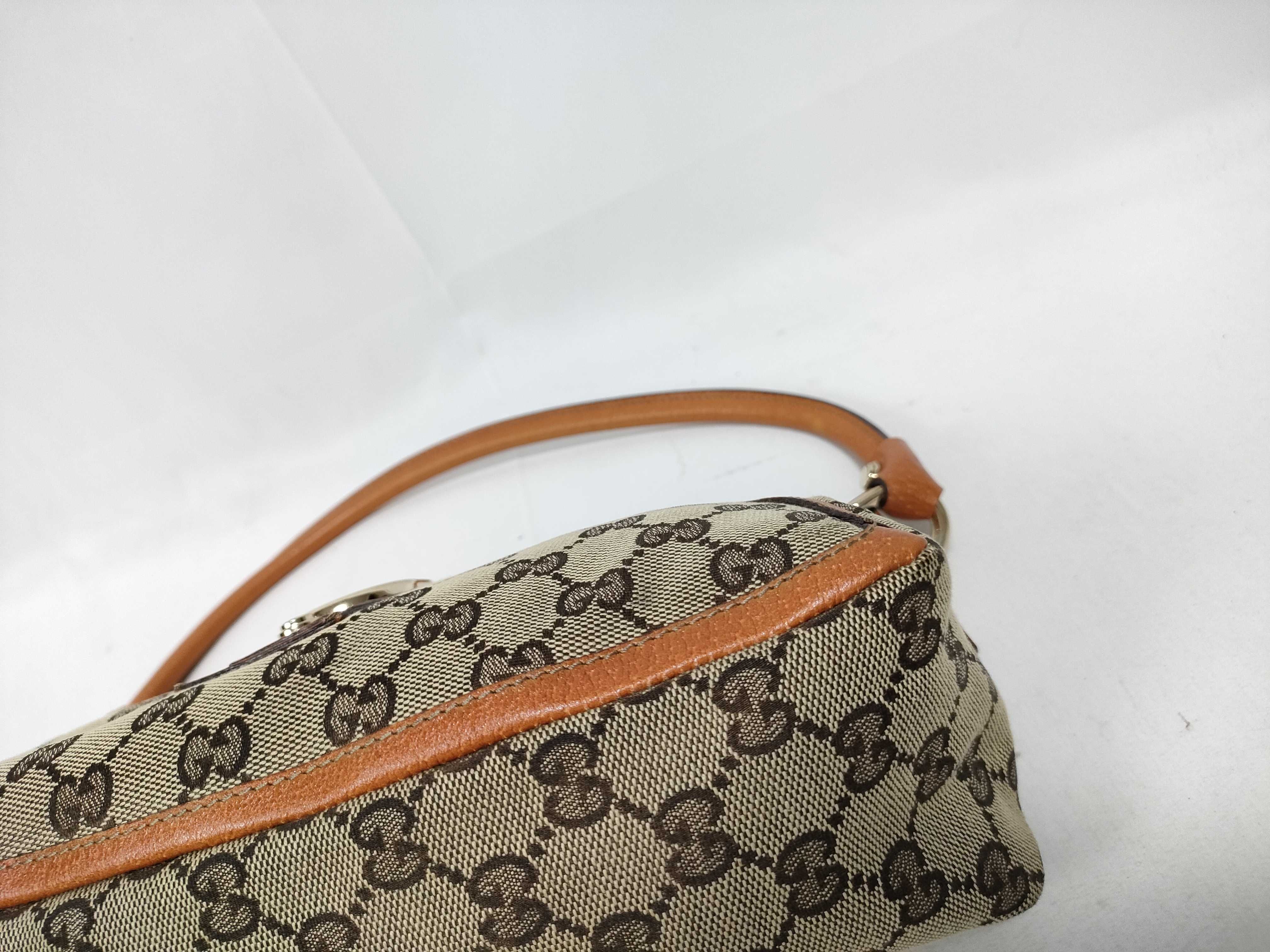 Orange GG Canvas Vintage D-Buckle Wrist Bag (Handbag) — view 4