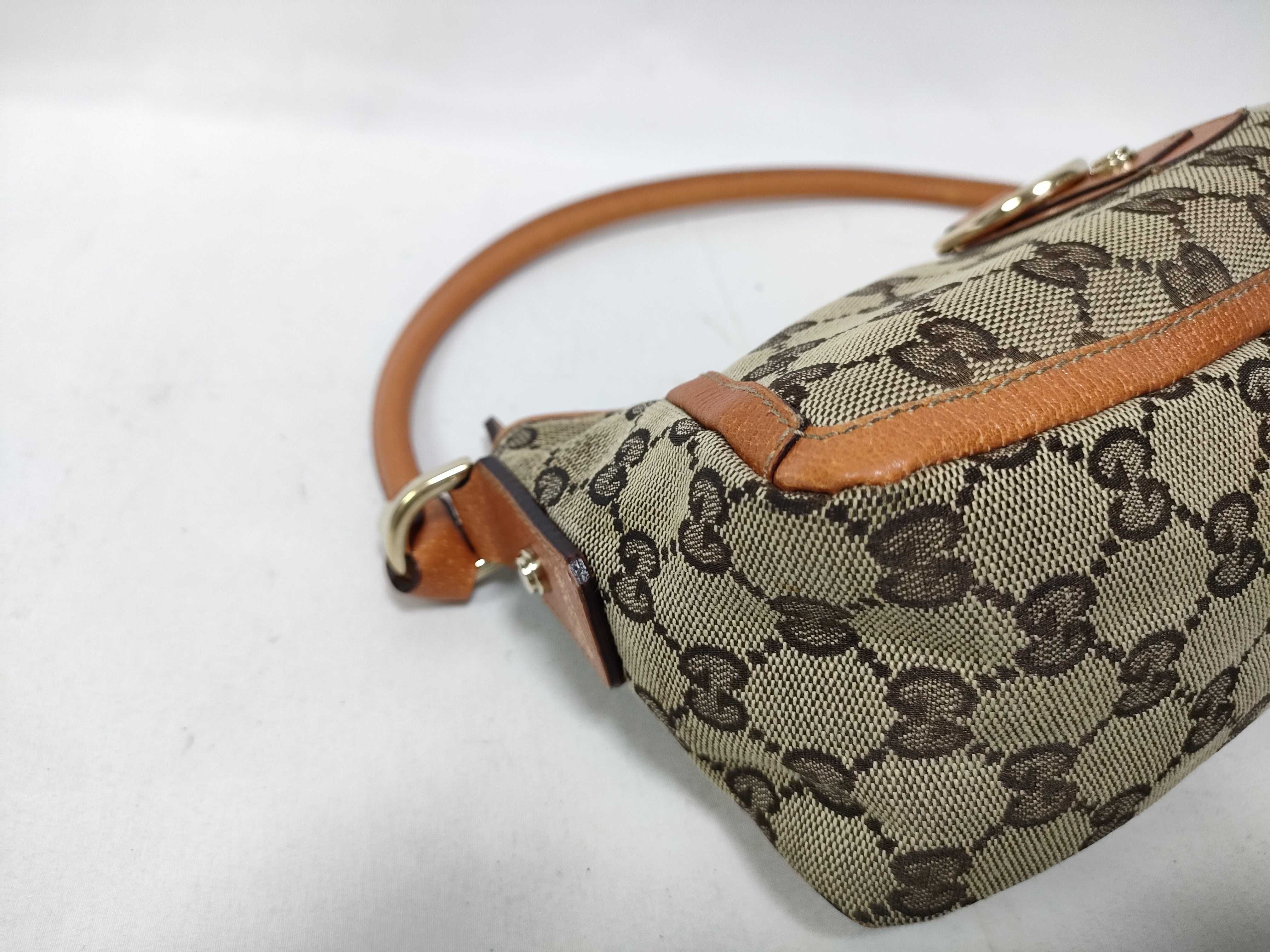 Orange GG Canvas Vintage D-Buckle Wrist Bag (Handbag) — view 5