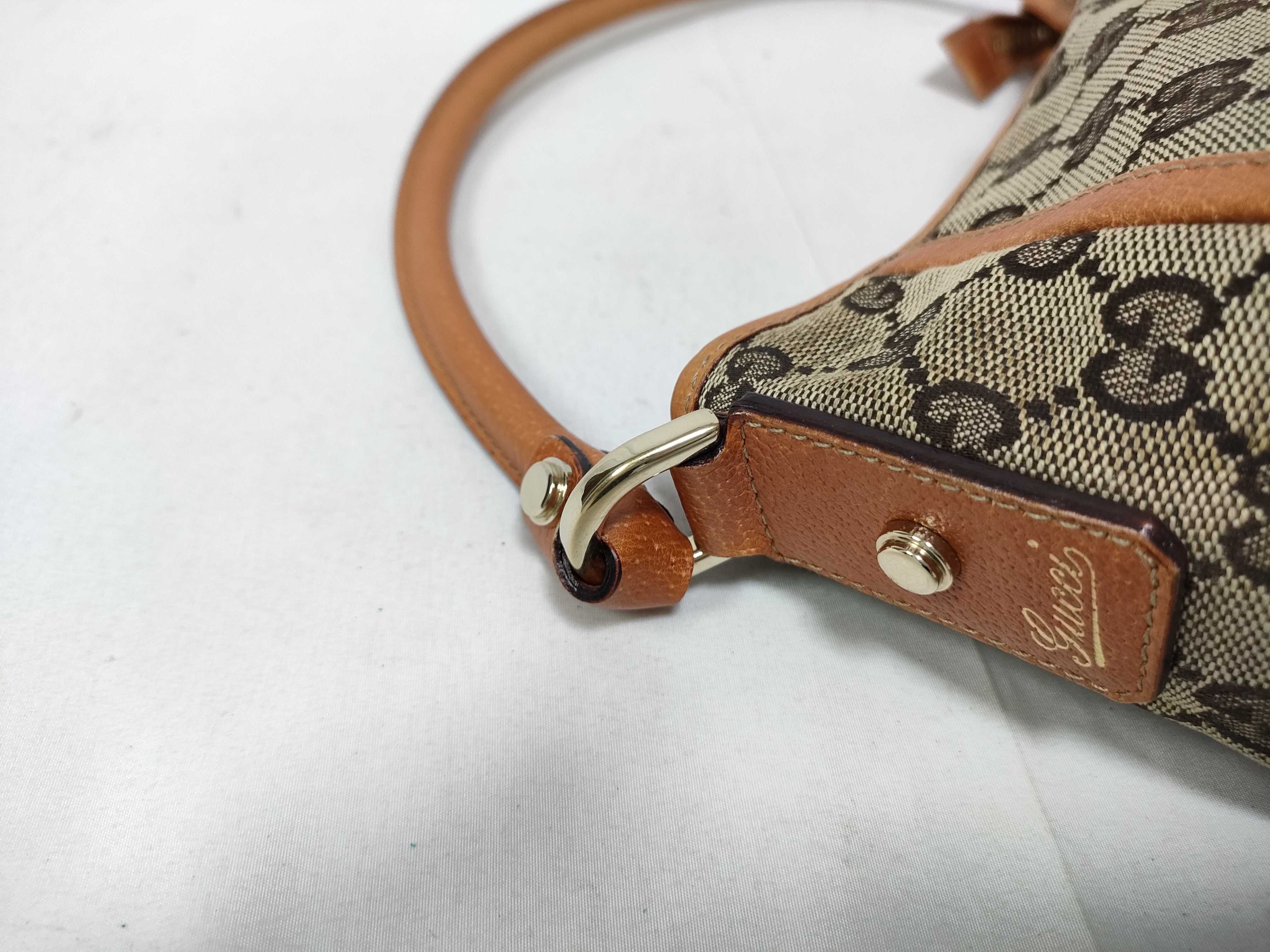 Orange GG Canvas Vintage D-Buckle Wrist Bag (Handbag) — view 6