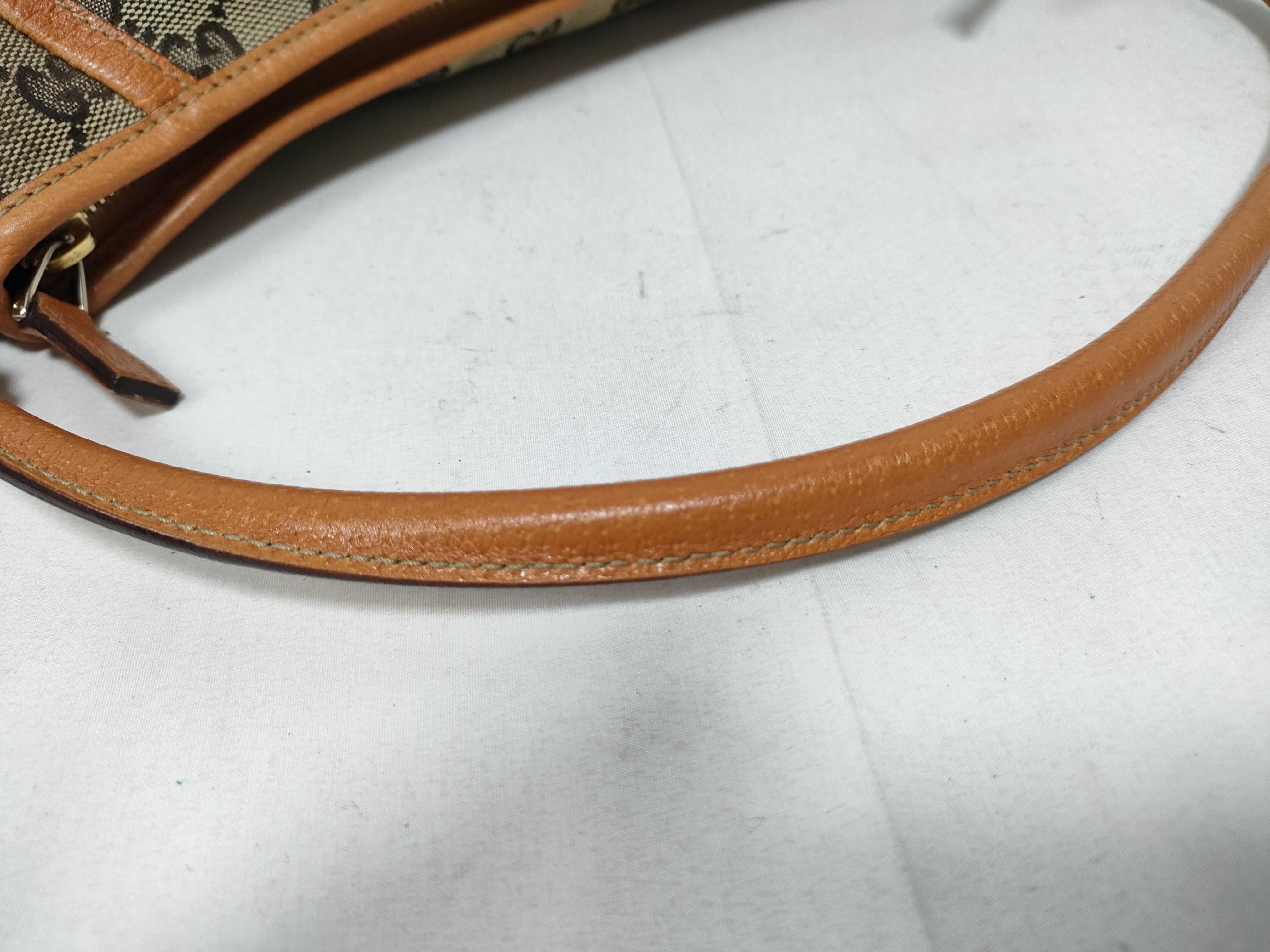 Orange GG Canvas Vintage D-Buckle Wrist Bag (Handbag) — view 7