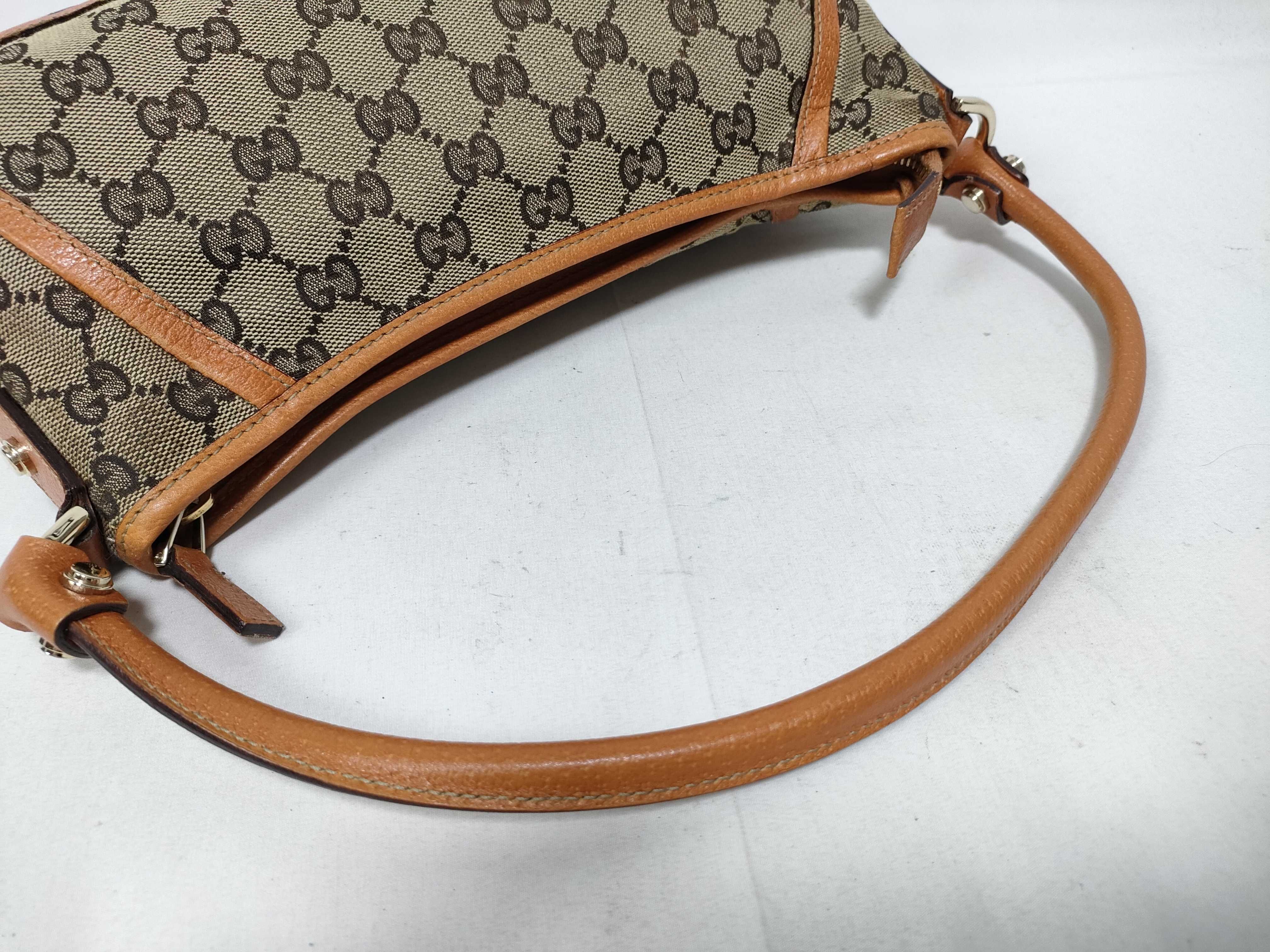 Orange GG Canvas Vintage D-Buckle Wrist Bag (Handbag) — view 8