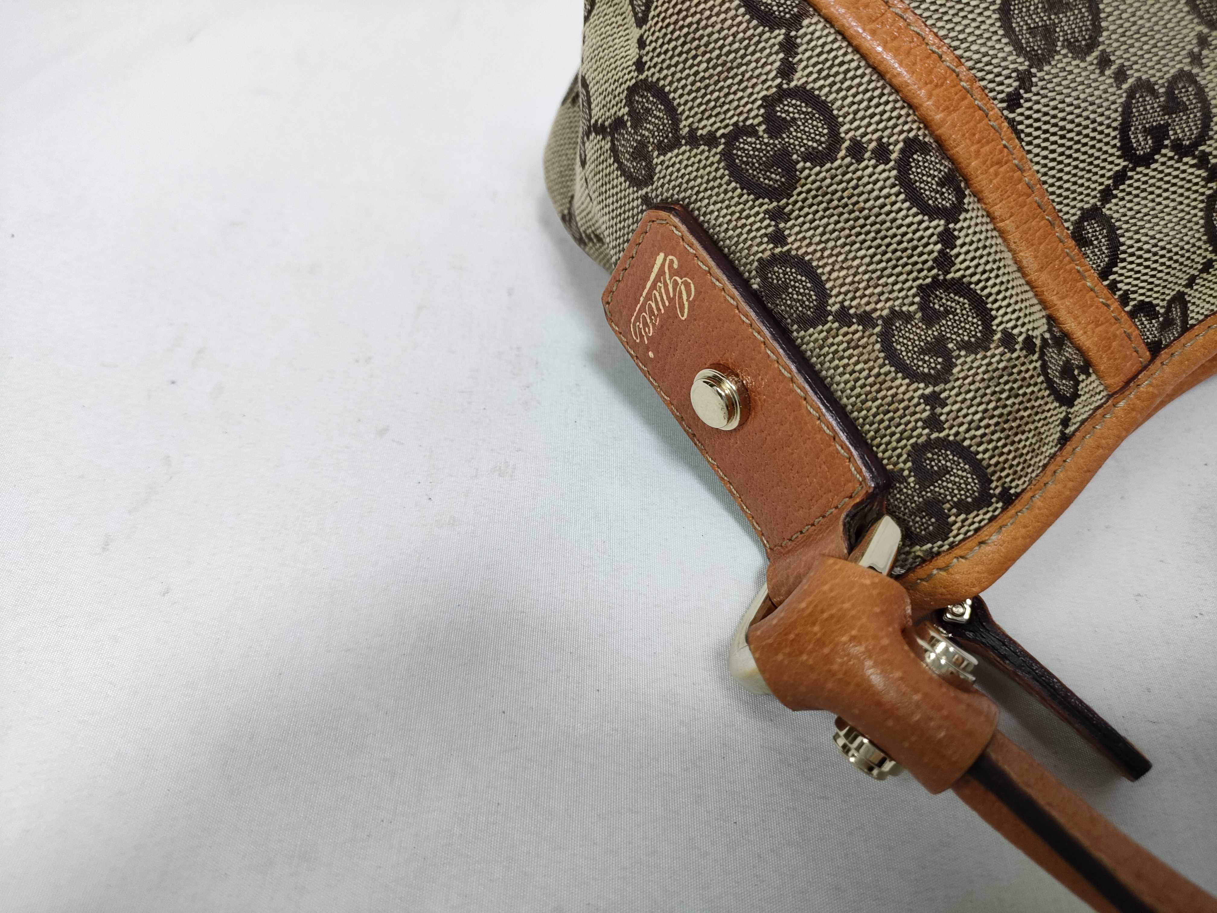 Orange GG Canvas Vintage D-Buckle Wrist Bag (Handbag) — view 9