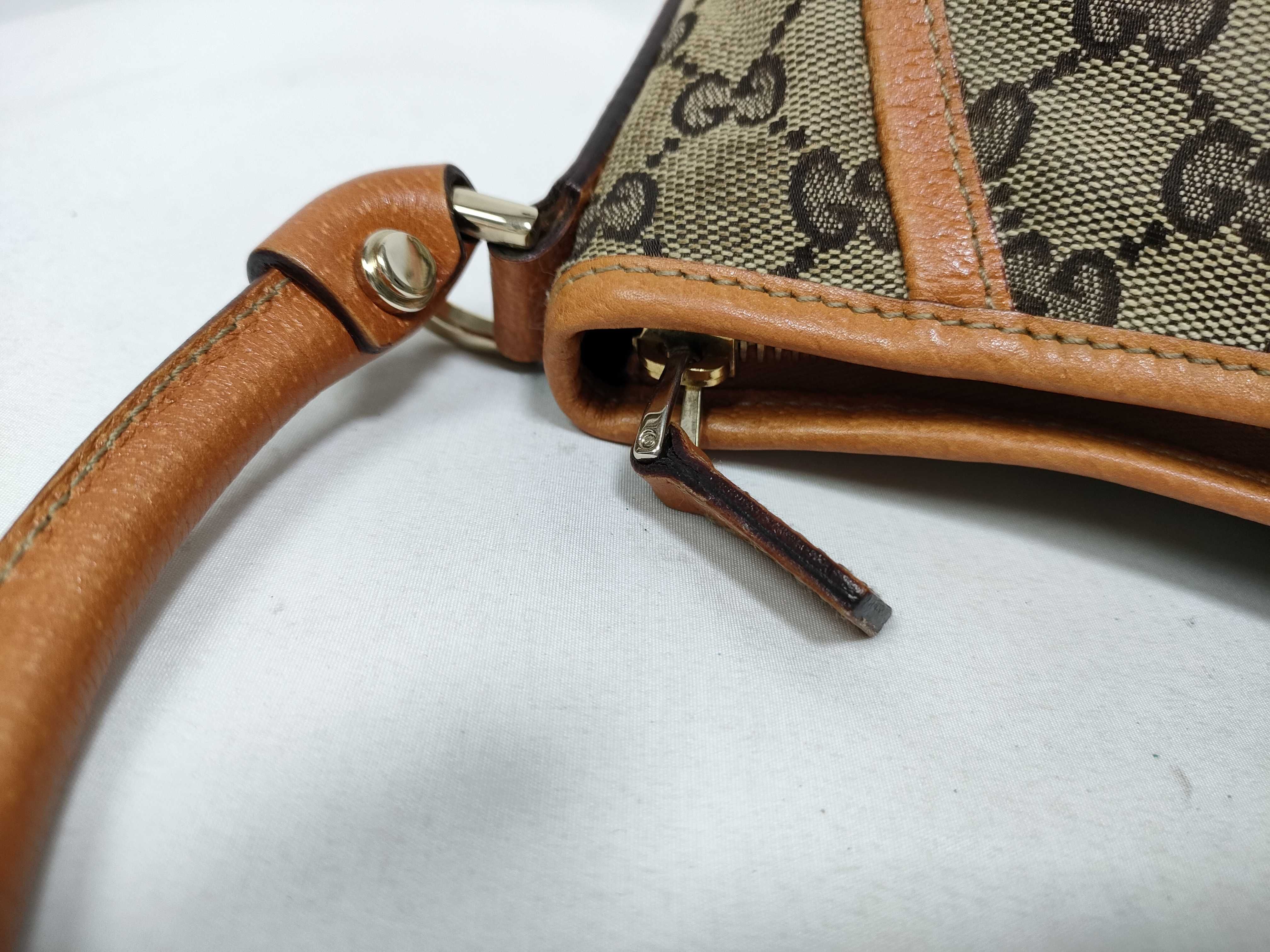 Orange GG Canvas Vintage D-Buckle Wrist Bag (Handbag) — view 10