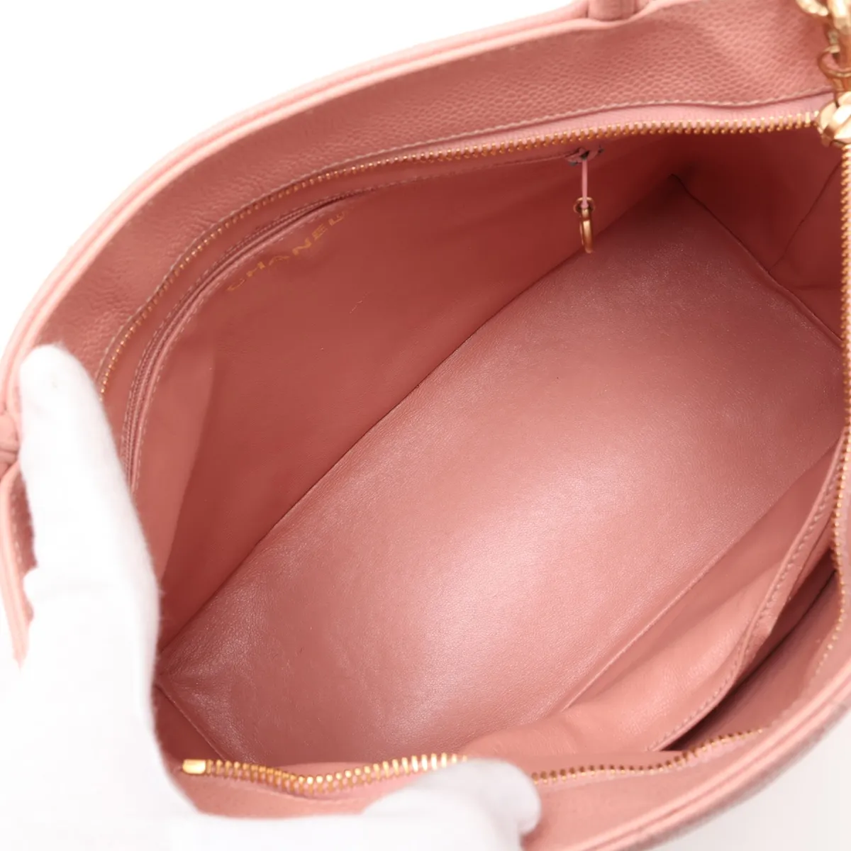 Reissue Caviar Skin Tote Bag, Pink with Gold Hardware, 6430168, Series 6 — view 7