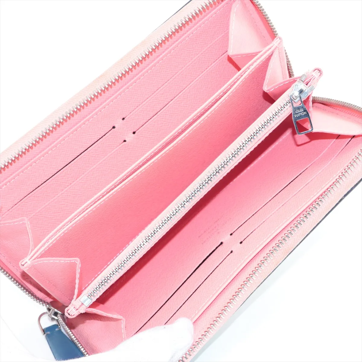 Epi Zippy Wallet M56233 TN4135 Blue x Pink Round Zip Wallet — view 3