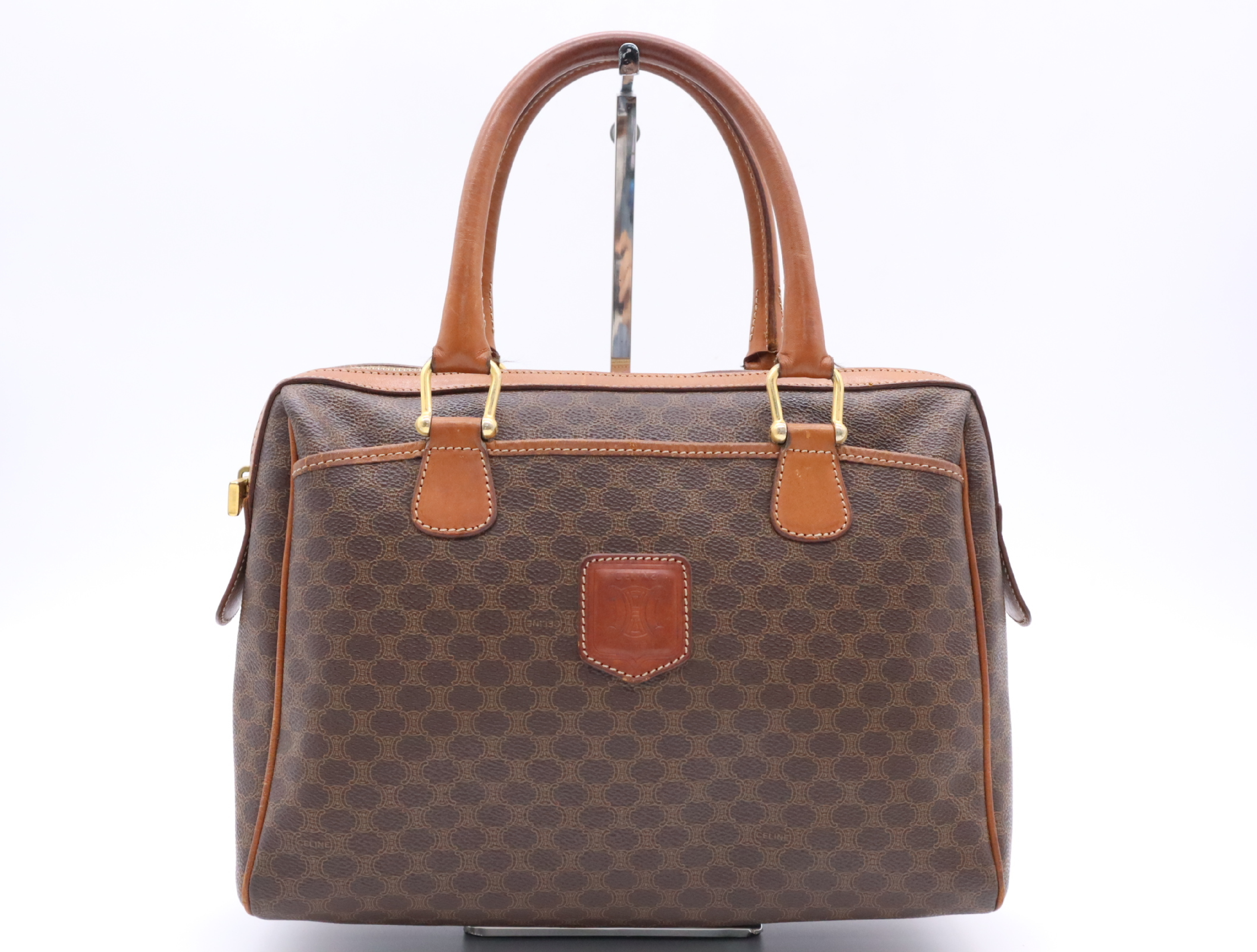 PVC x Leather Macadam Handbag, Brown/Light Brown, Gold Hardware
