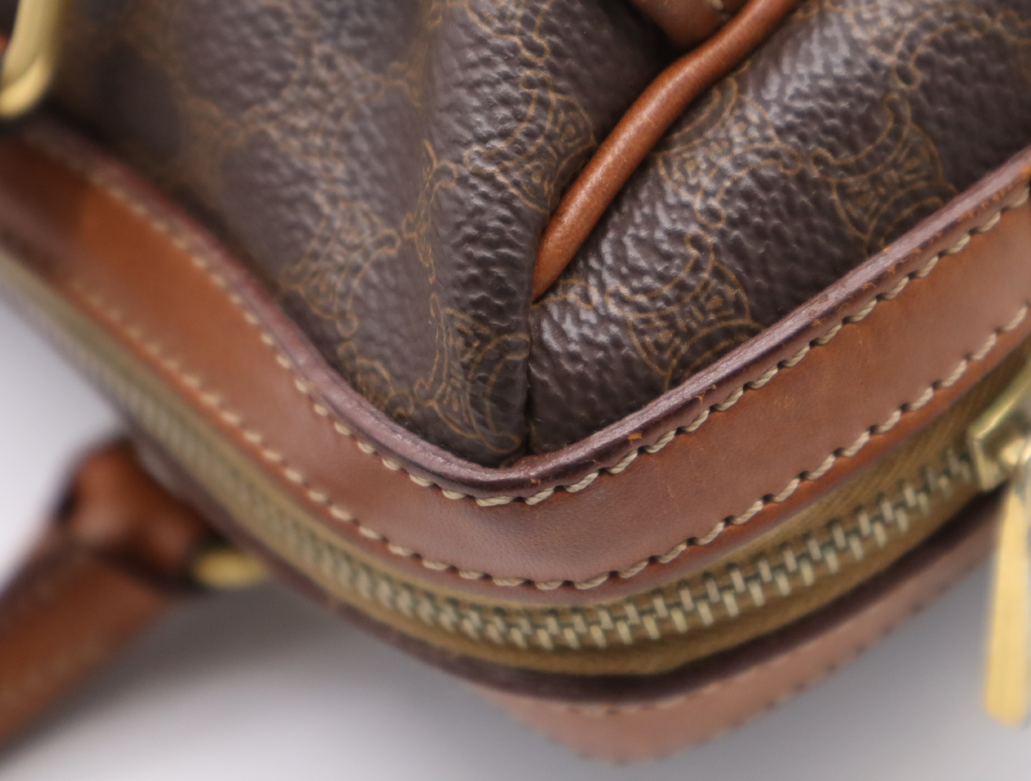 PVC x Leather Macadam Handbag, Brown/Light Brown, Gold Hardware — view 11