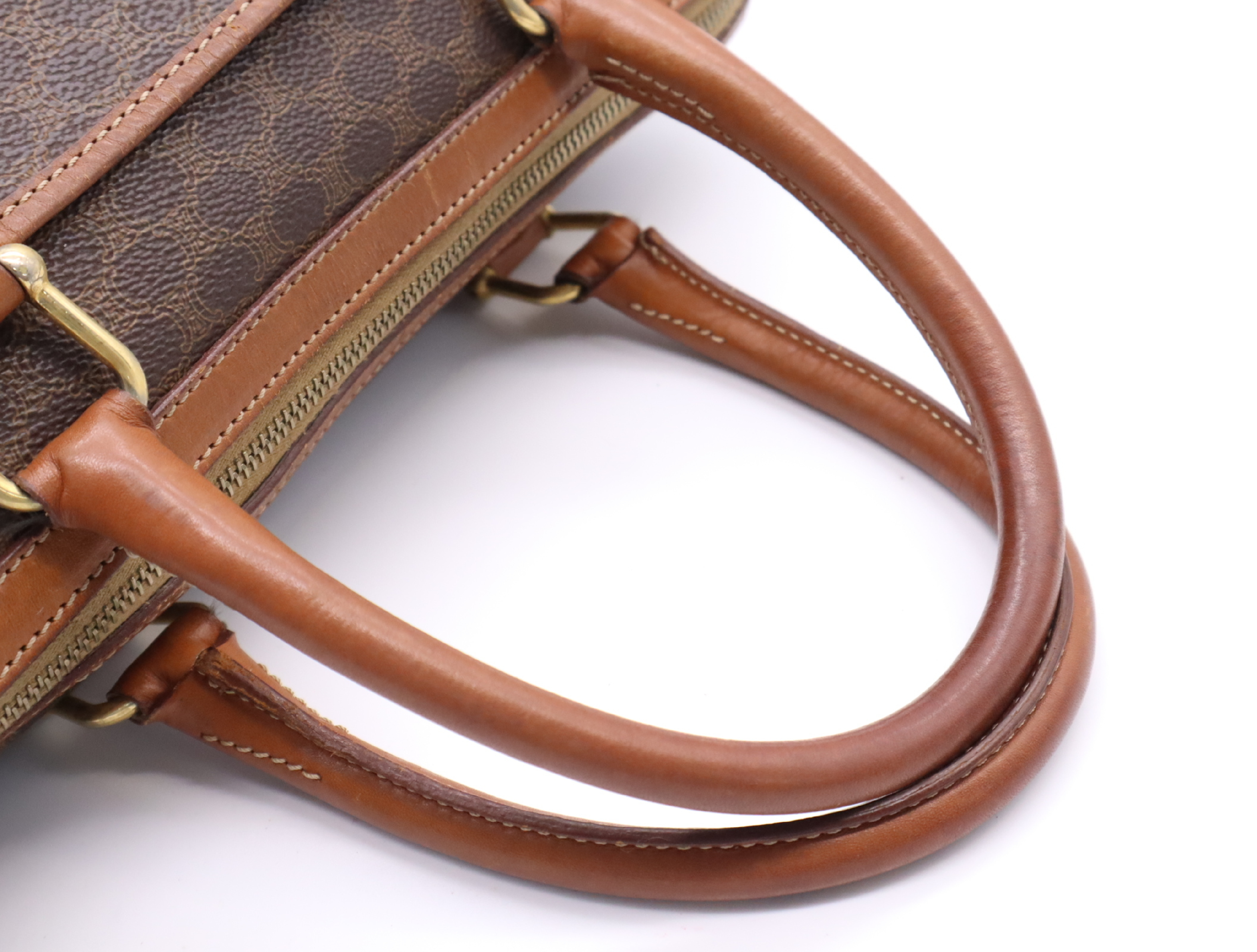 PVC x Leather Macadam Handbag, Brown/Light Brown, Gold Hardware — view 12