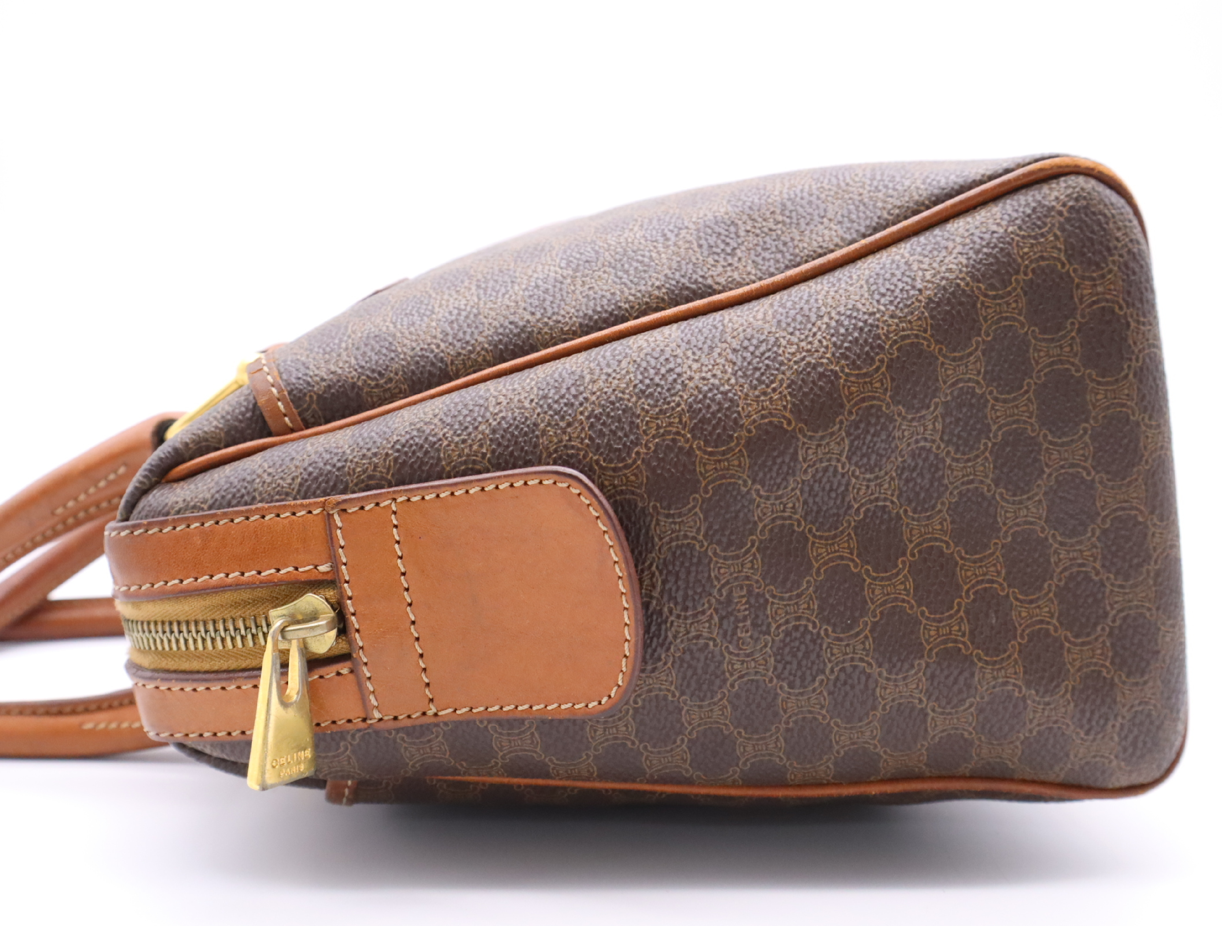 PVC x Leather Macadam Handbag, Brown/Light Brown, Gold Hardware — view 3